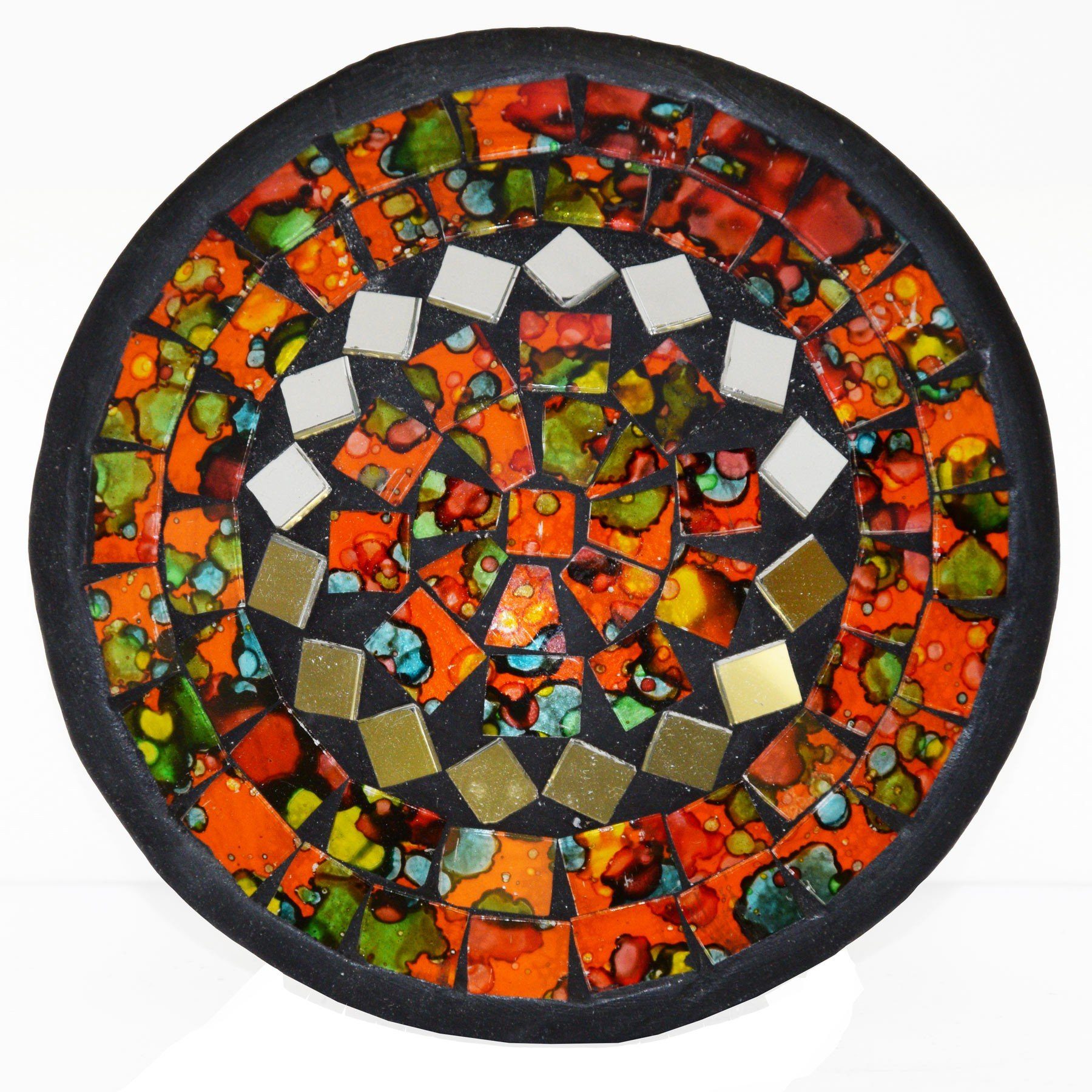 Dekoschale Mosaik Schale Rund mit Spiegel ø ca. 12 cm
