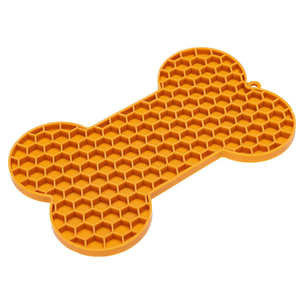 Beeztees Antischlingnapf Leckmatte Knochen aus Silikon orange