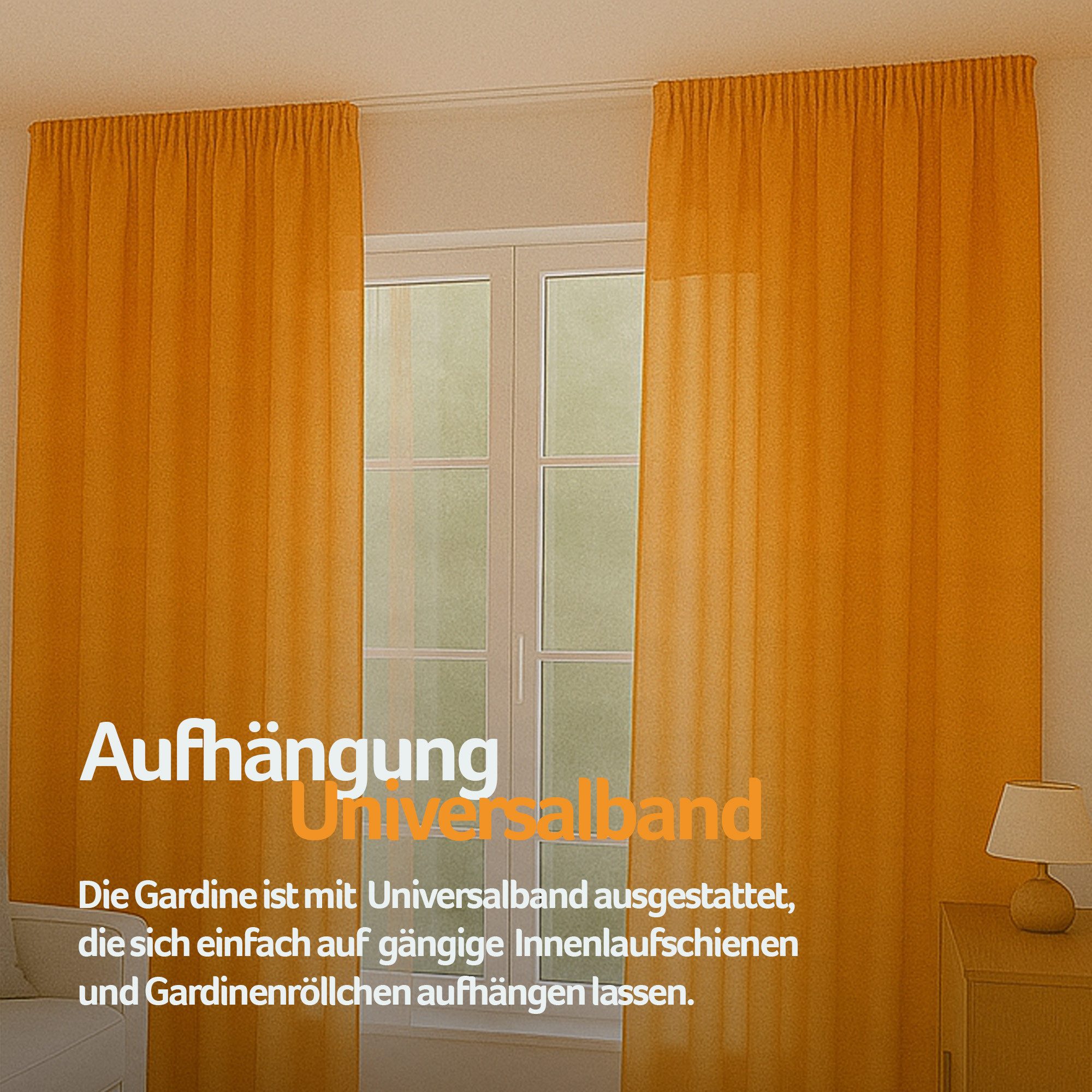 Bestlivings Gardine "Ellen" mit Universalband (2 St), Kräuselband, blickdicht, in moderner Satin-Optik, einfarbig, modern, waschbar bei 30°C – Bild 3 von 5