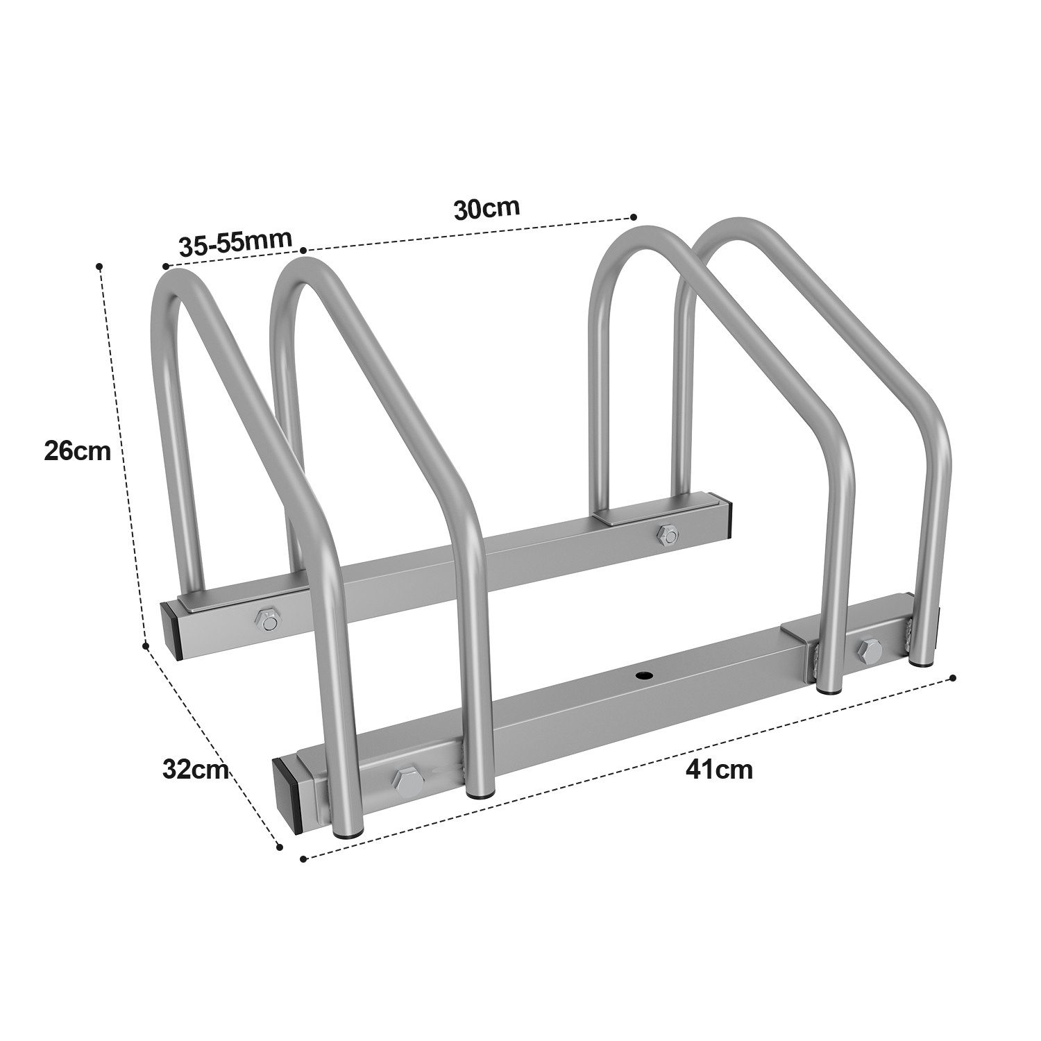 Clanmacy Fahrradständer Radständer Boden- und Wandmontage, aus Verzinkter Stahl, Verwendbare Reifenbreite: 3,5-5,5 cm