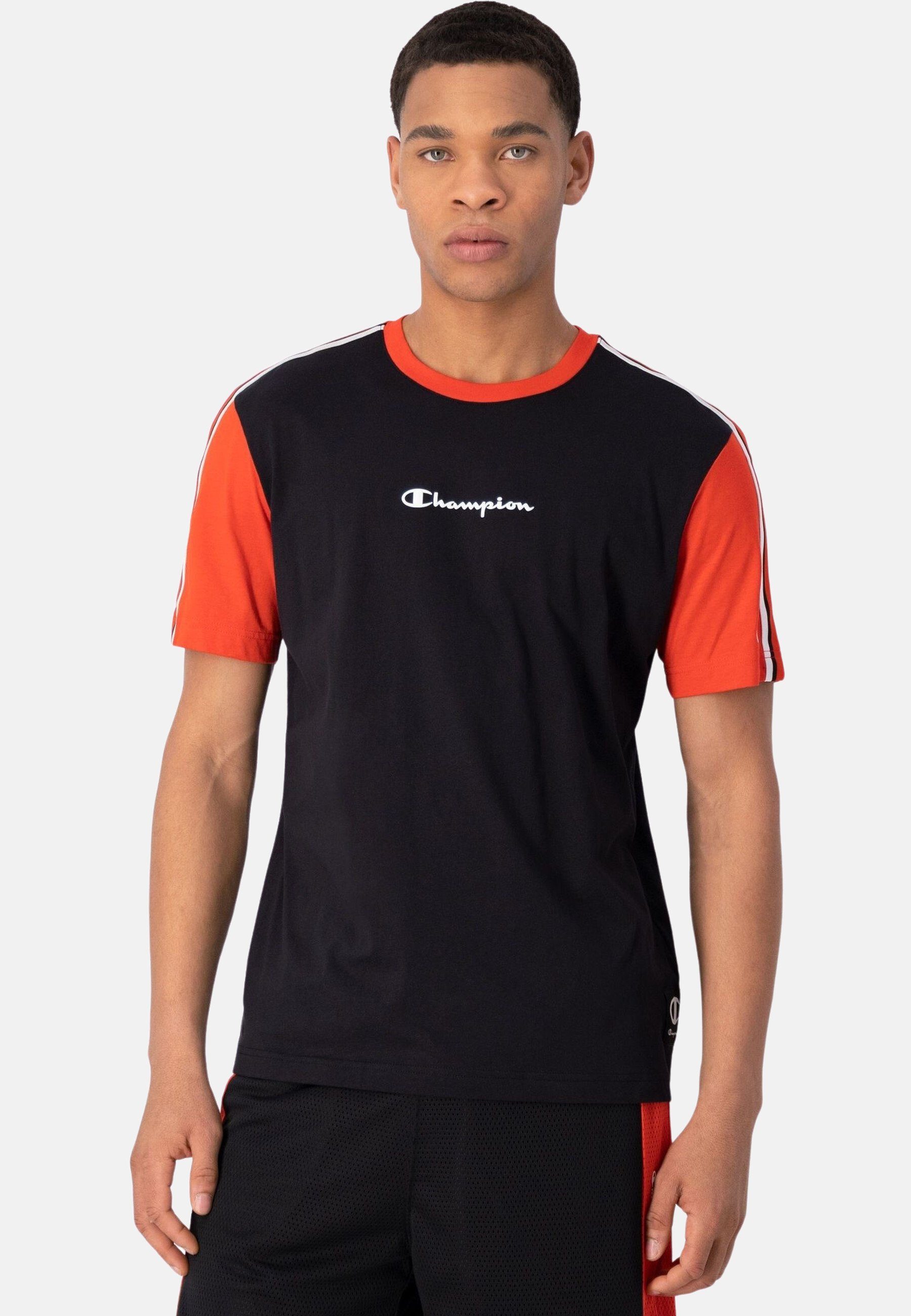 schwarz Jacquardband Rundhals-T-Shirt in Champion mit T-Shirt Comfort Shirt