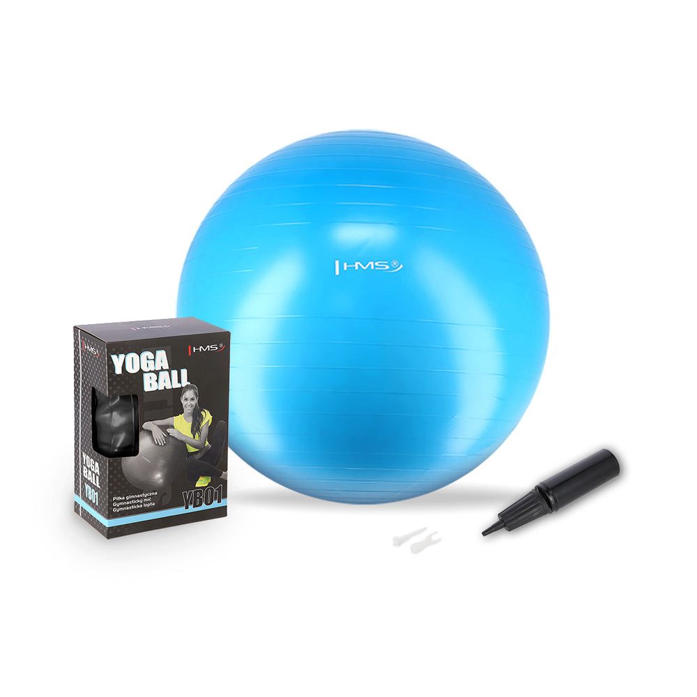 HMS Gymnastikball Sitzball Fitnessball Yogaball (Spar-Set, 1-St., Ø 75 cm rutschfest), Gummi, rutschfest, bis 100 kg, Luftpumpe