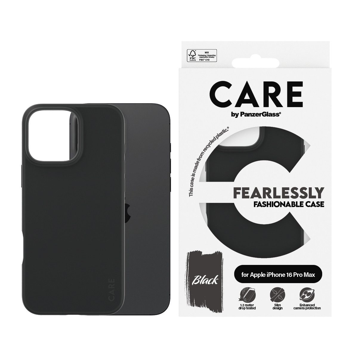 CARE by PanzerGlass Handyhülle Fearlessly Fashionable Case für Apple iPhone 16 Pro Max, Backcover, Schutzhülle, Handyschutzhülle, Case, Schutzcase, stoßfest