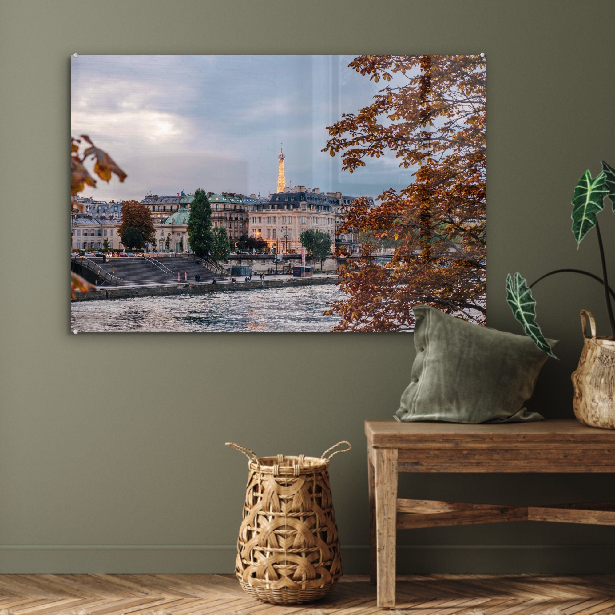 Acrylglasbild Schlafzimmer Acrylglasbilder - Paris Schloss, & MuchoWow Seine Wohnzimmer - (1 St),