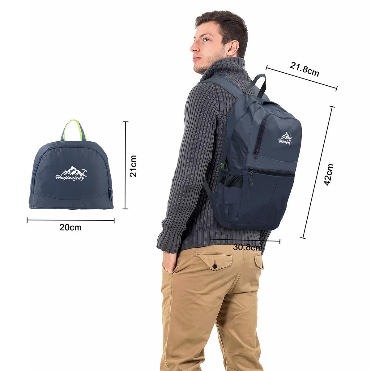 Intirilife Tagesrucksack (Faltbarer Rucksack Ultraleicht in günstig online kaufen