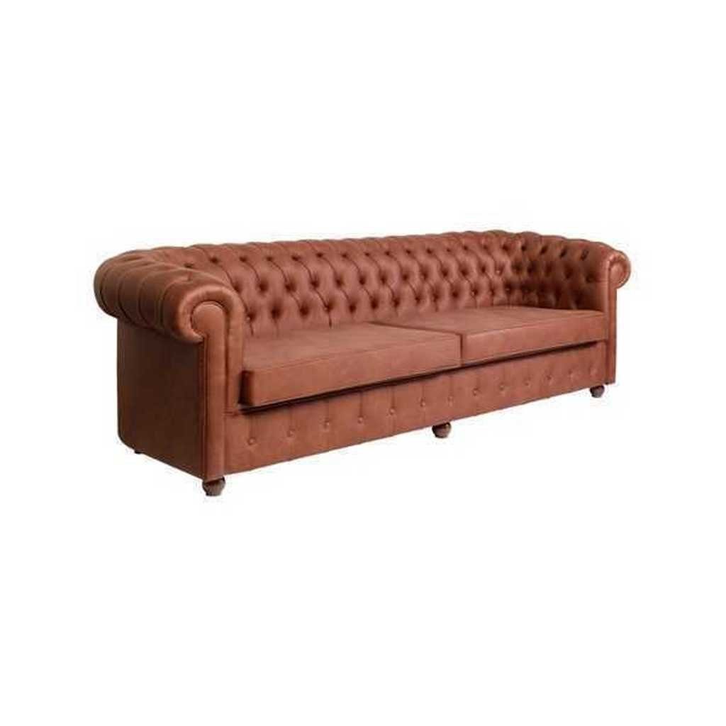 Europa Chesterfield 3-er JVmoebel Moderne in Made Couch 3-Sitzer Brauner Dreisitzer Teile, Wohnzimmer Sofas, 1