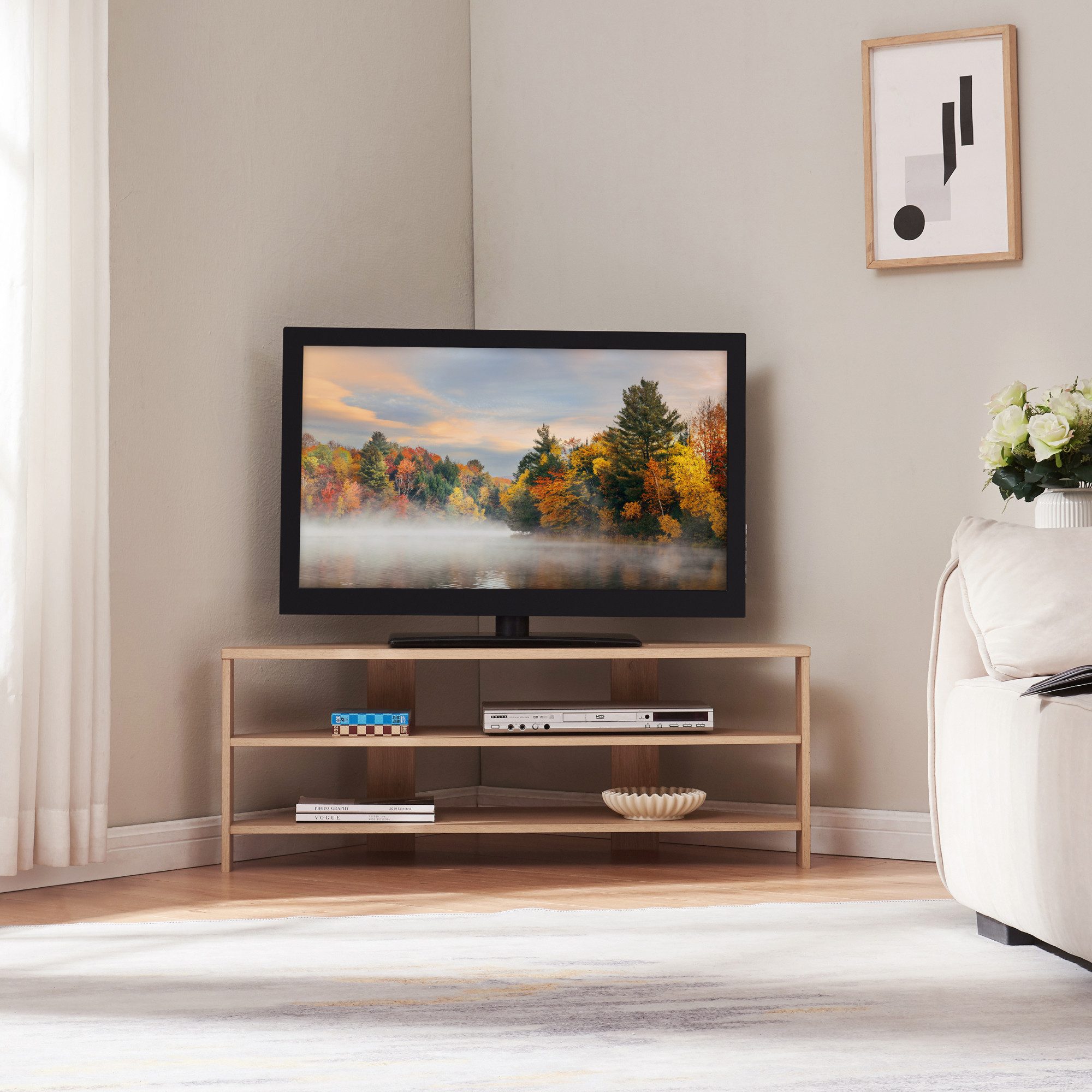 en.casa TV-Regal, »Berg« abgeschrägt 110 x 36 x 42 cm Eicheoptik