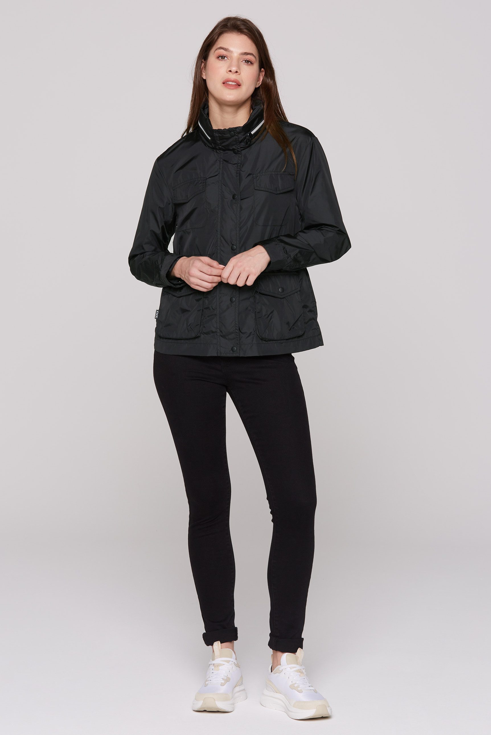 SOCCX Outdoorjacke mit Stehkragen & Kapuze
