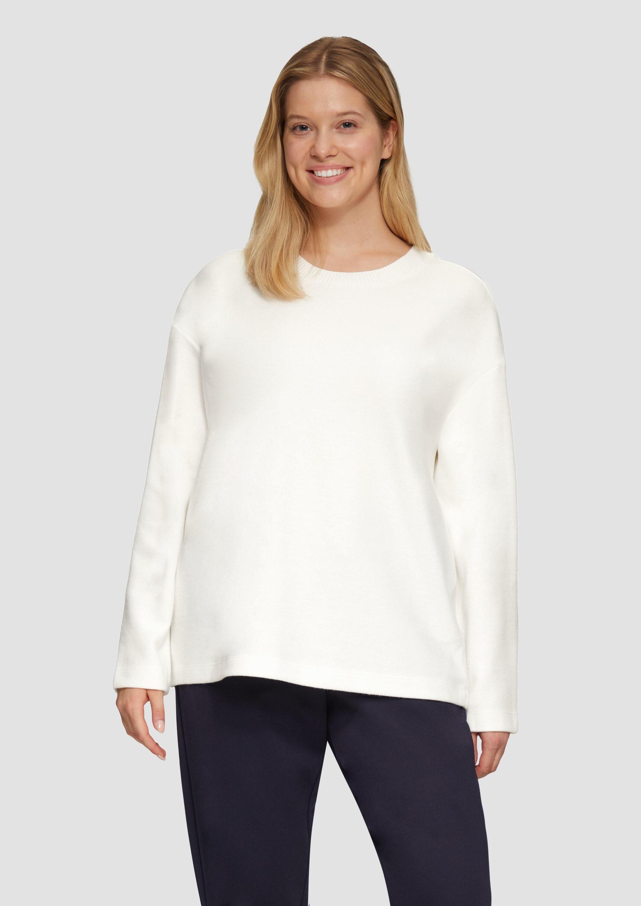 s.Oliver Longpullover Sweatshirt Weiches Sweatshirt mit überschnittenen Schultern