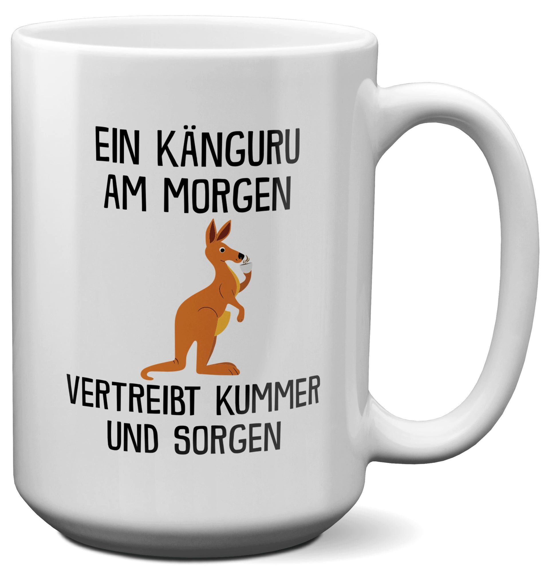 22Feels Tasse Känguru Süßes Tier Spruch Geschenk Work and Travel in Australien Humor, Keramik, XL, Made In Germany, Spülmaschinenfest