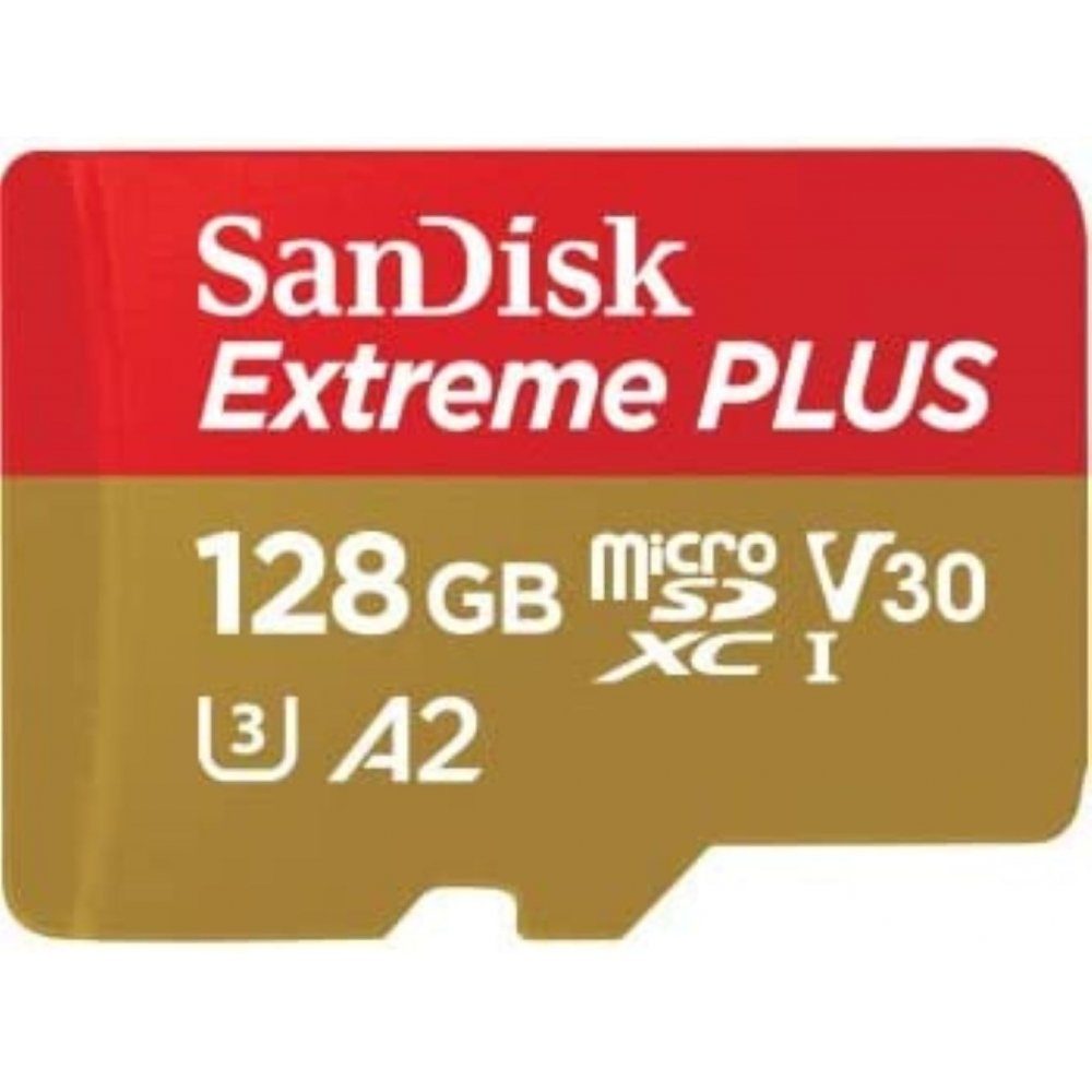 Sandisk Extreme Plus microSDXC 128 GB - Speicherkarte - rot/gold Speicherkarte (128 GB GB)