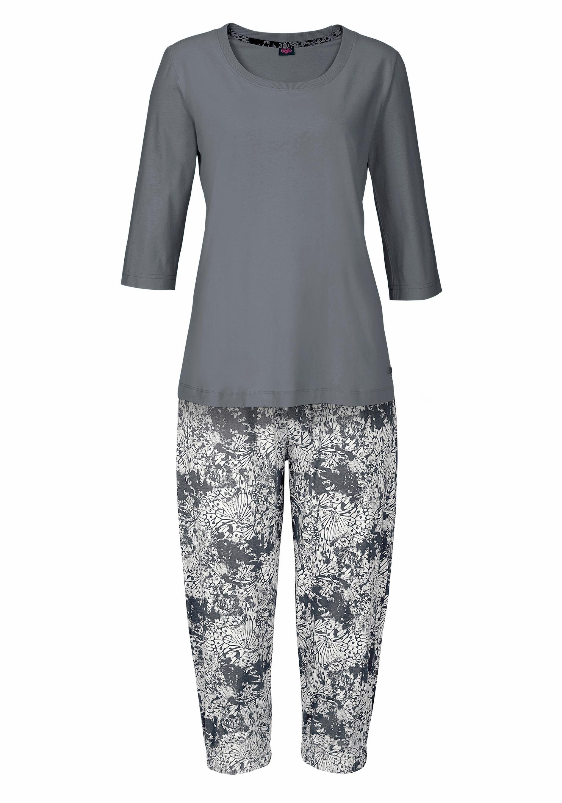 Hose Capri-Pyjama (2 Stück) tlg., gemusterter mit anthrazit, Buffalo anthrazit-gemustert 1