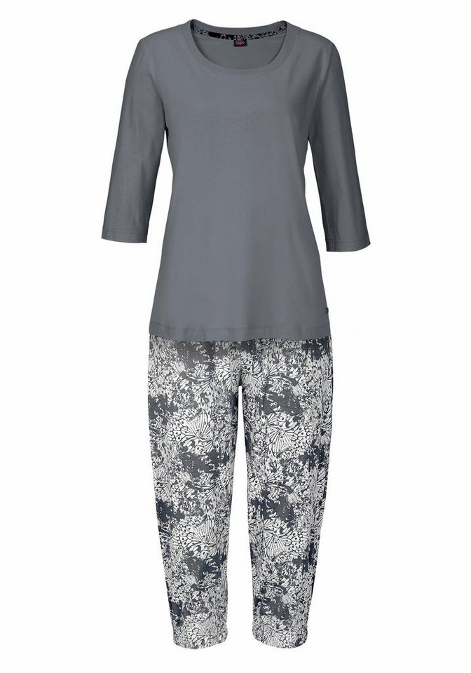 Buffalo Capri-Pyjama (2 tlg., 1 Stück) mit gemusterter Hose