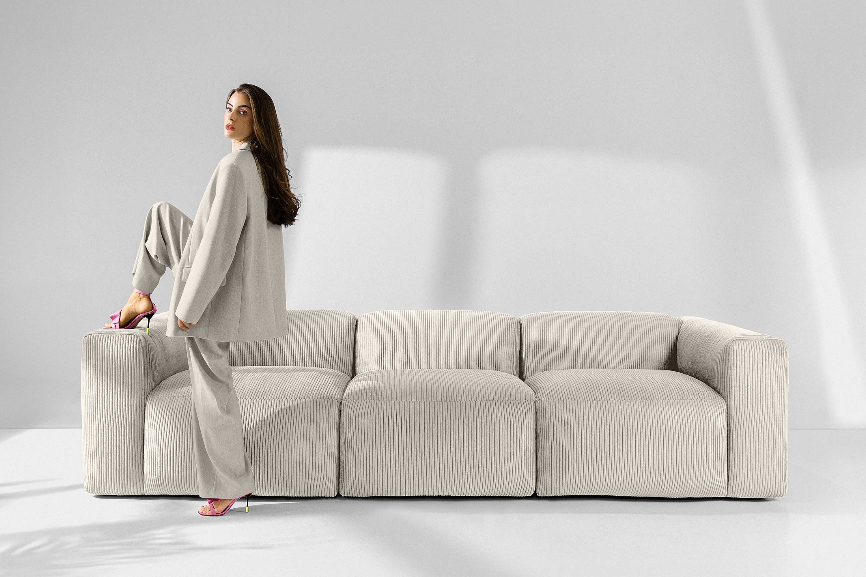KONSIMO® 3-Sitzer BUFFO Einzelsofa, modulares Sofa, hergestellt in der EU,extrem weicher und bequemer Sitz