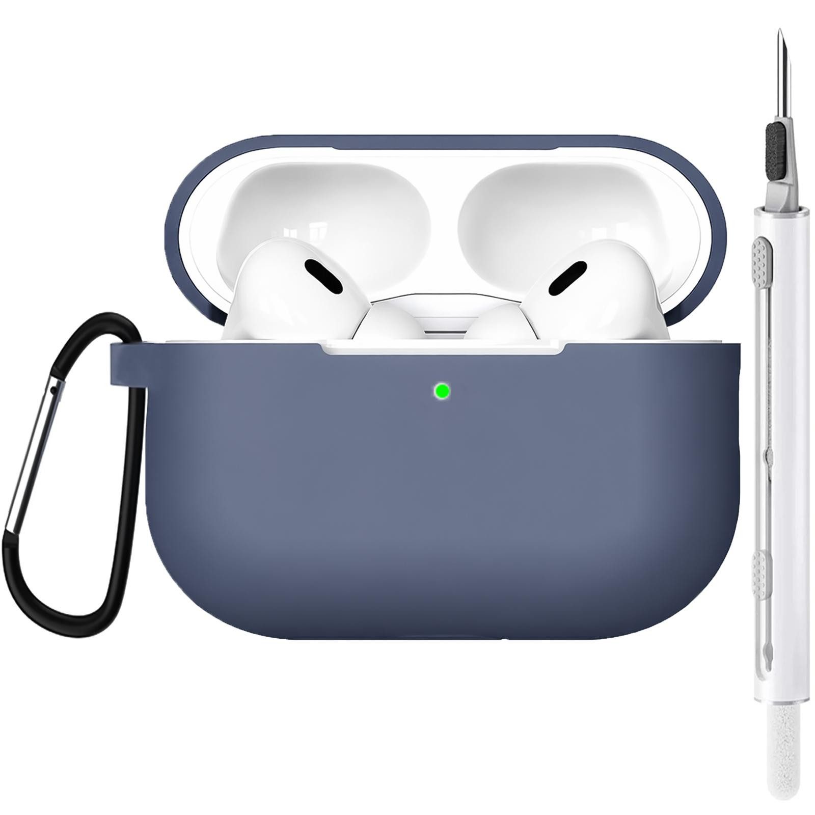 CoolGadget Kopfhörer-Schutzhülle für AirPods Pro 2 Silikon, Stoßfest Clip Karabiner kabelloses laden Case Schutz Cover von CoolGadget