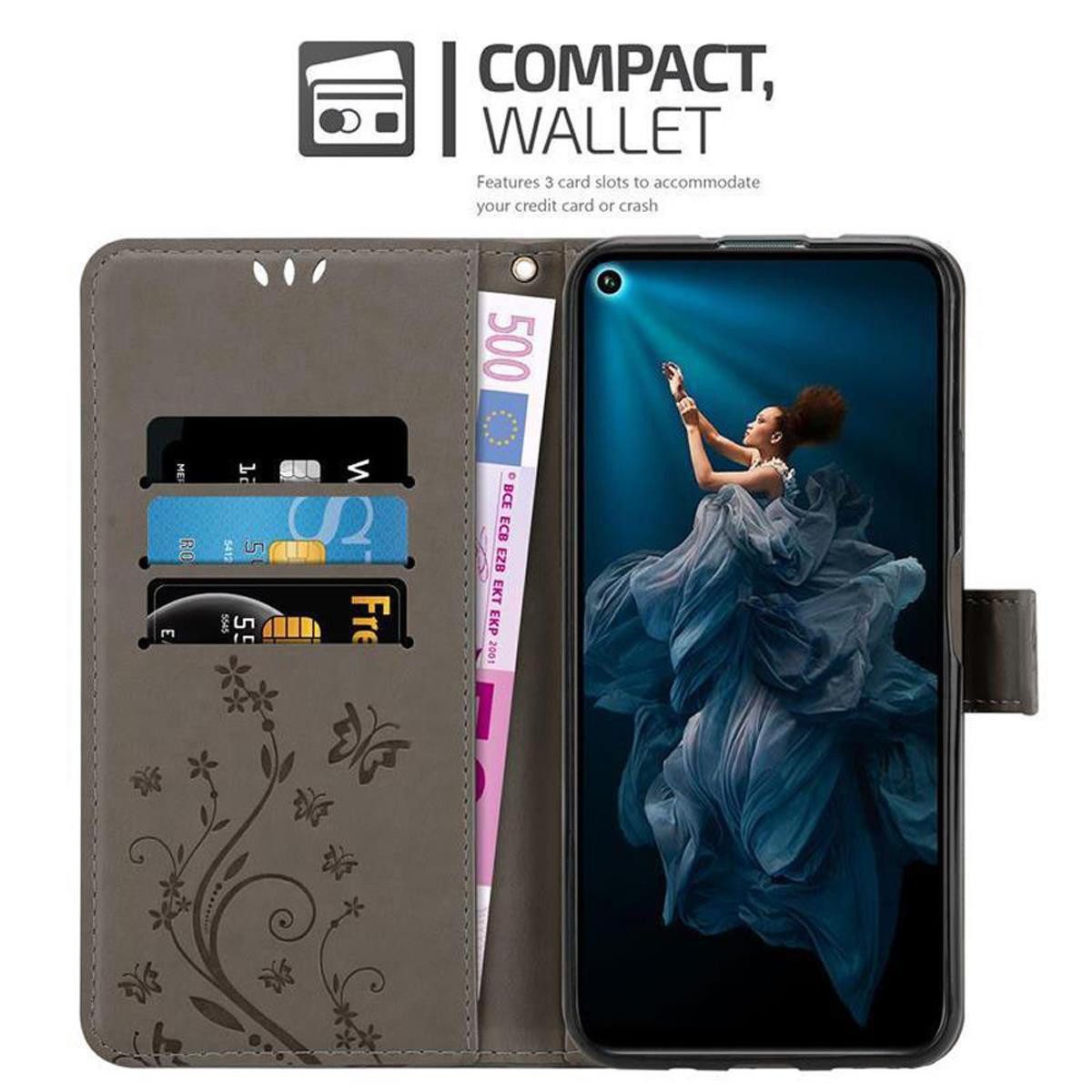 Cadorabo Handyhülle für Honor 20 PRO Hülle Honor 20 PRO, Hülle Schutzhülle Blumen Flower mit Standfunktion Kartenfach Magnet