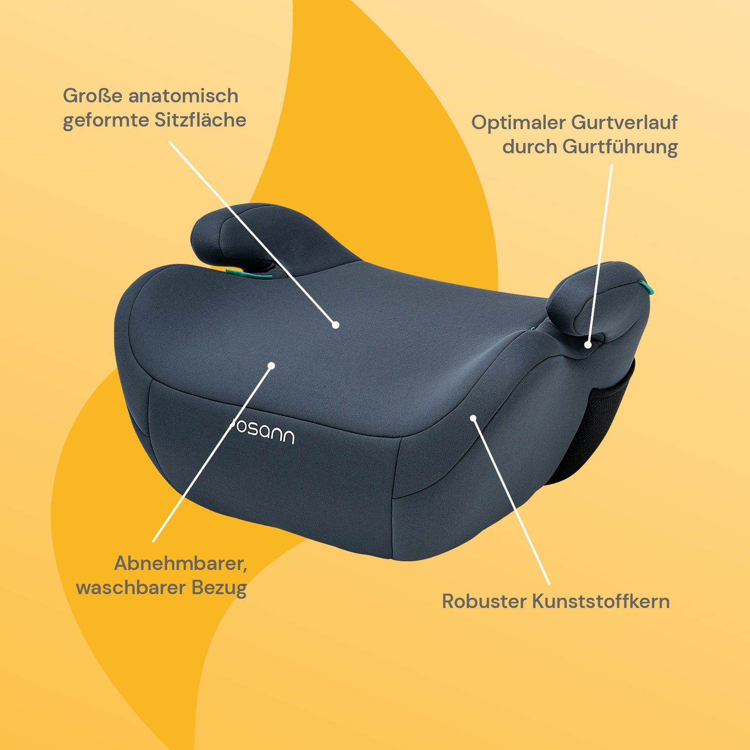 Osann Kindersitzerhöhung Up i-Size, ab: 7 Jahren, bis: 12 Jahre, ab: 125 cm, bis: 150 cm, Sitzerhöhung Auto Kinder ab 125 cm, Sitzschale, Booster