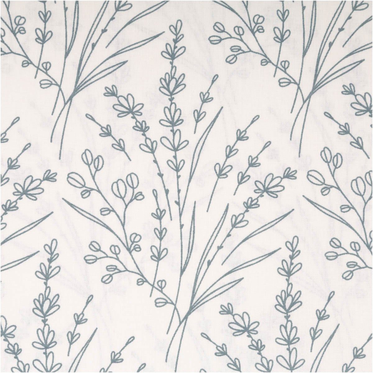 SCHÖNER LEBEN. Stoff Baumwollstoff Popeline Blumen Gräser blau Meterware, allergikergeeignet