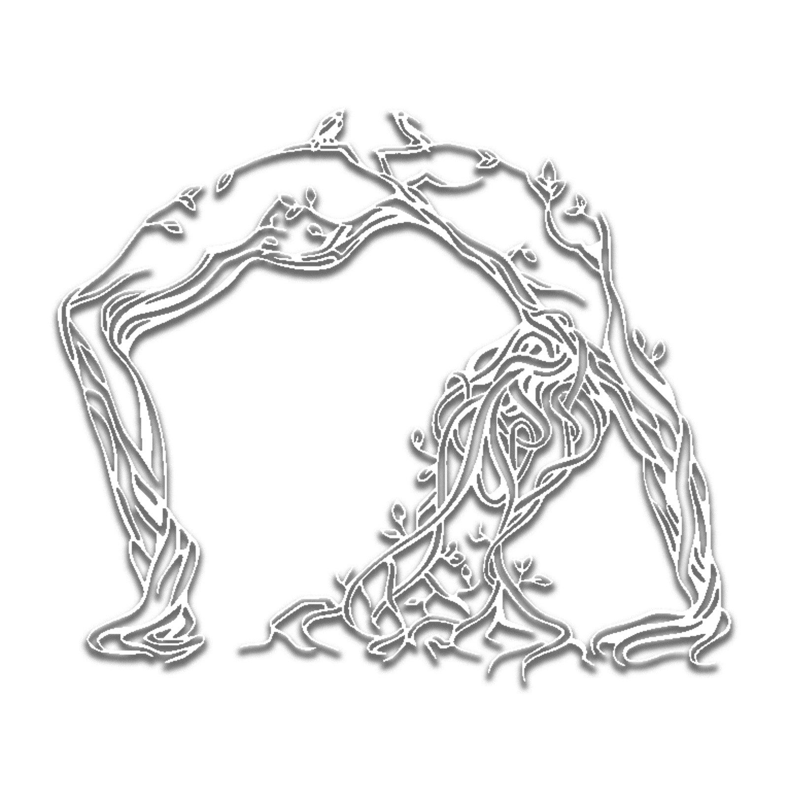 Jumpeak Wanddekoobjekt Metall Schönheit Yoga Wanddekoration, Baumzweig Bild, abstrakt, Hergestellt aus Metall,Schwarz,Weiß,2 Größe