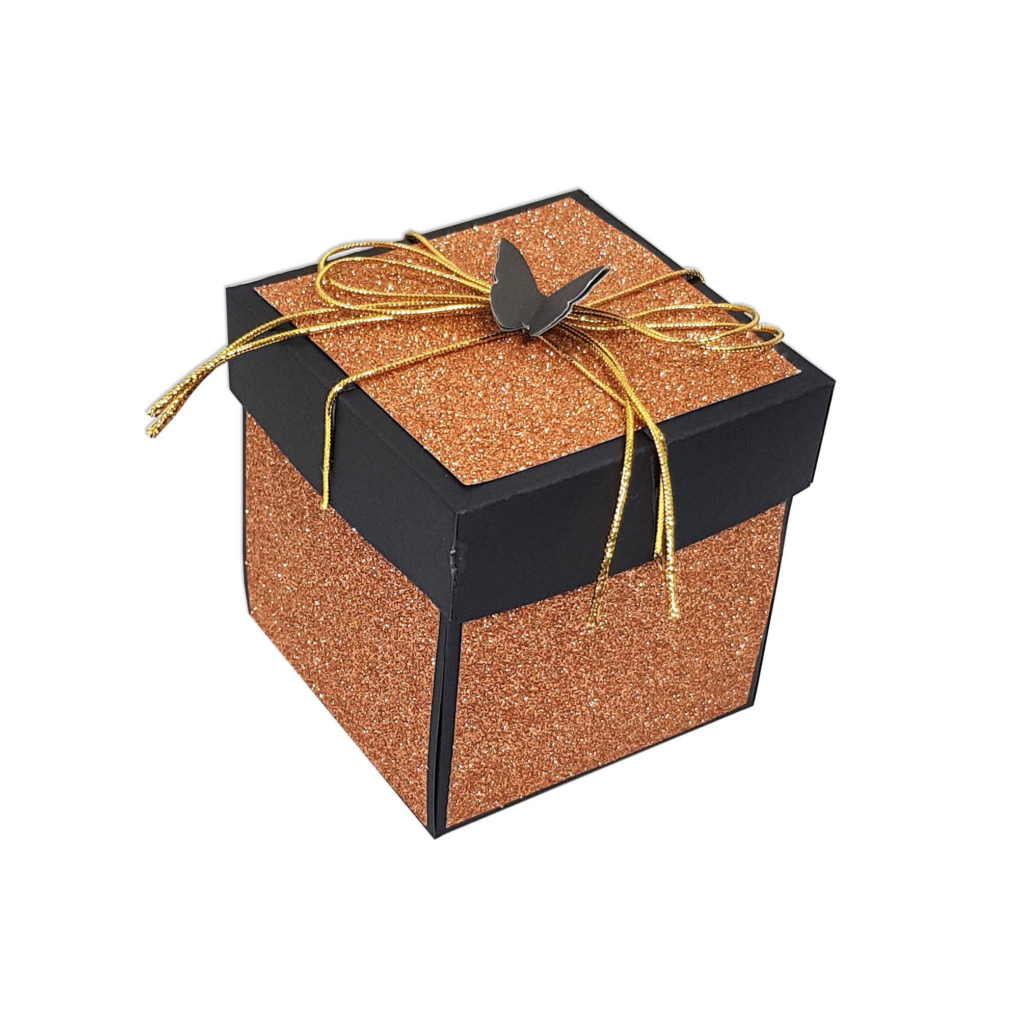 Frau WUNDERVoll Papierdekoration DIY Explosionsbox Happy Birthday Glitter/schwarz