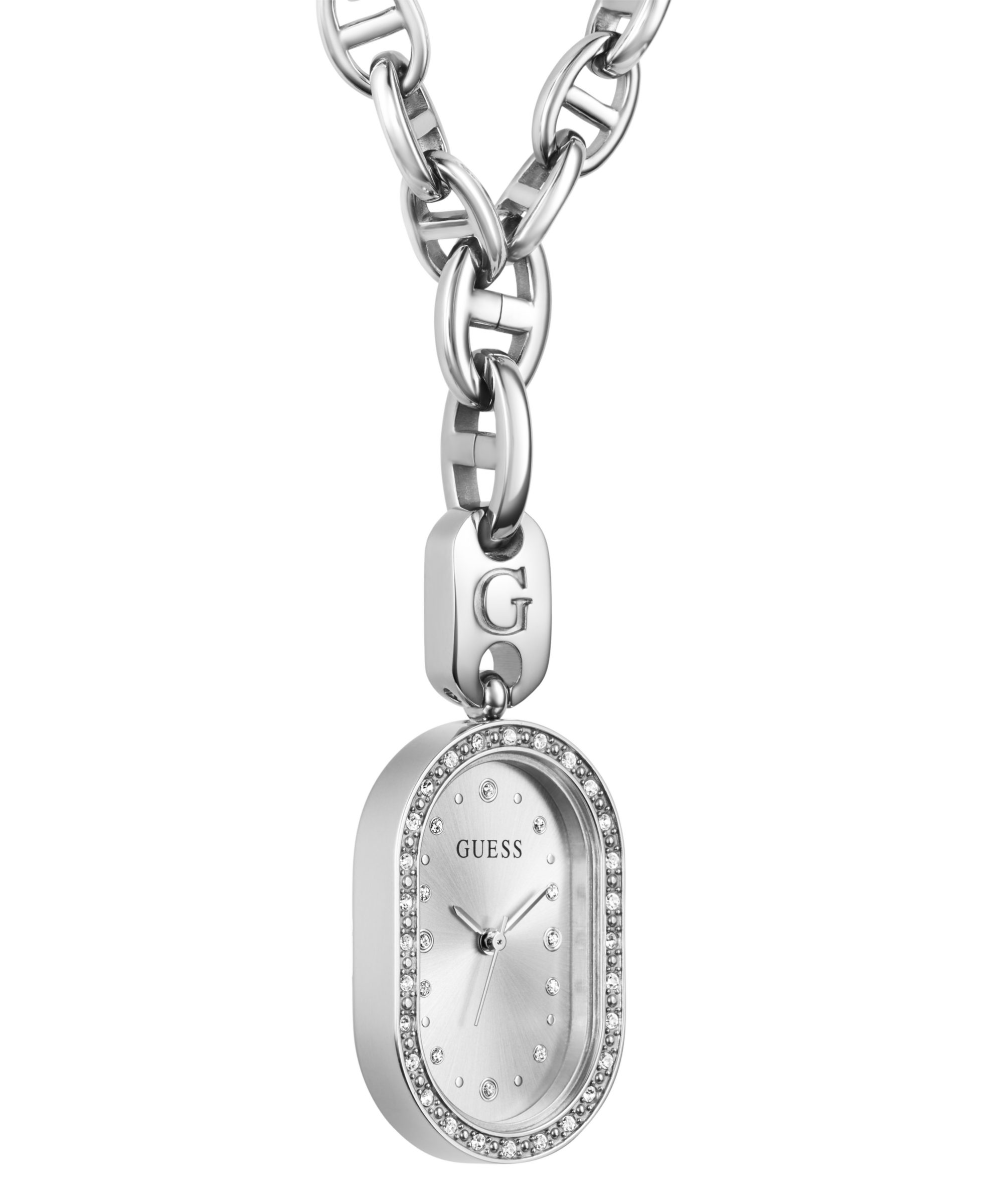 Guess Kettenuhr ODETTE, (Set, 2-tlg., mit Kette), Quarzuhr, Damenuhr, Kettenlänge verstellbar, Edelstahlgehäuse
