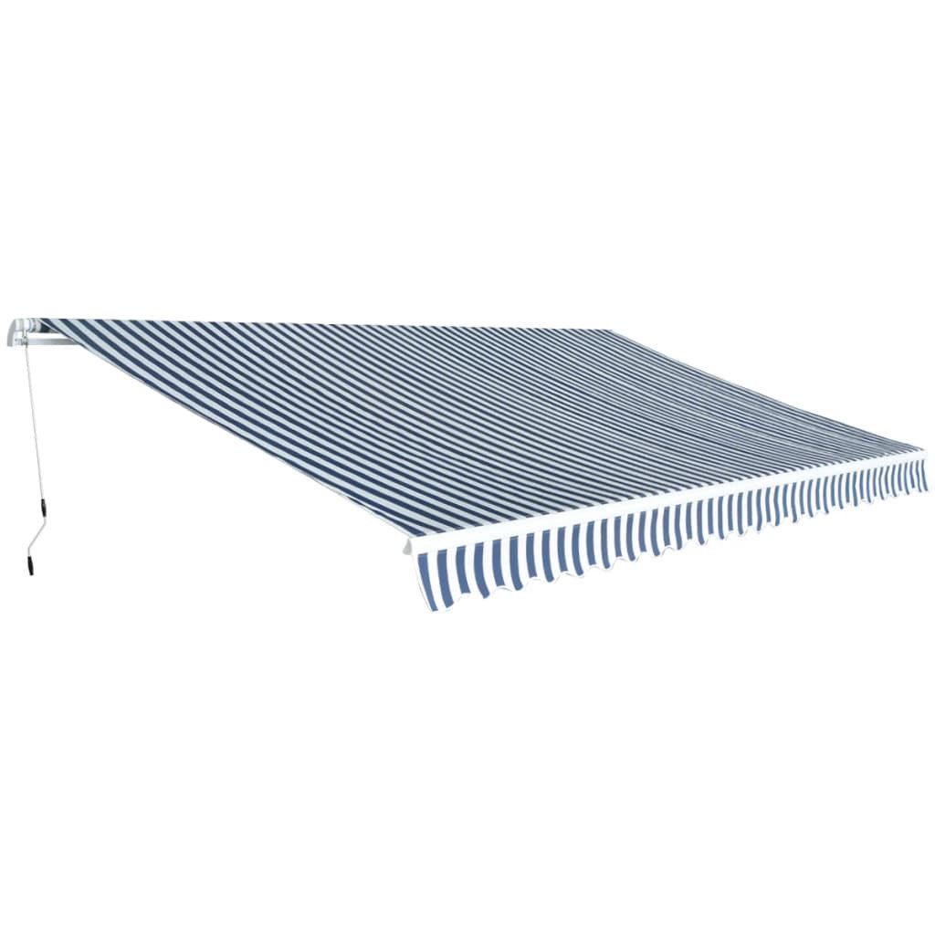 vidaXL Markise Gelenkarmmarkise 500 cm Blau/Weiß günstig online kaufen