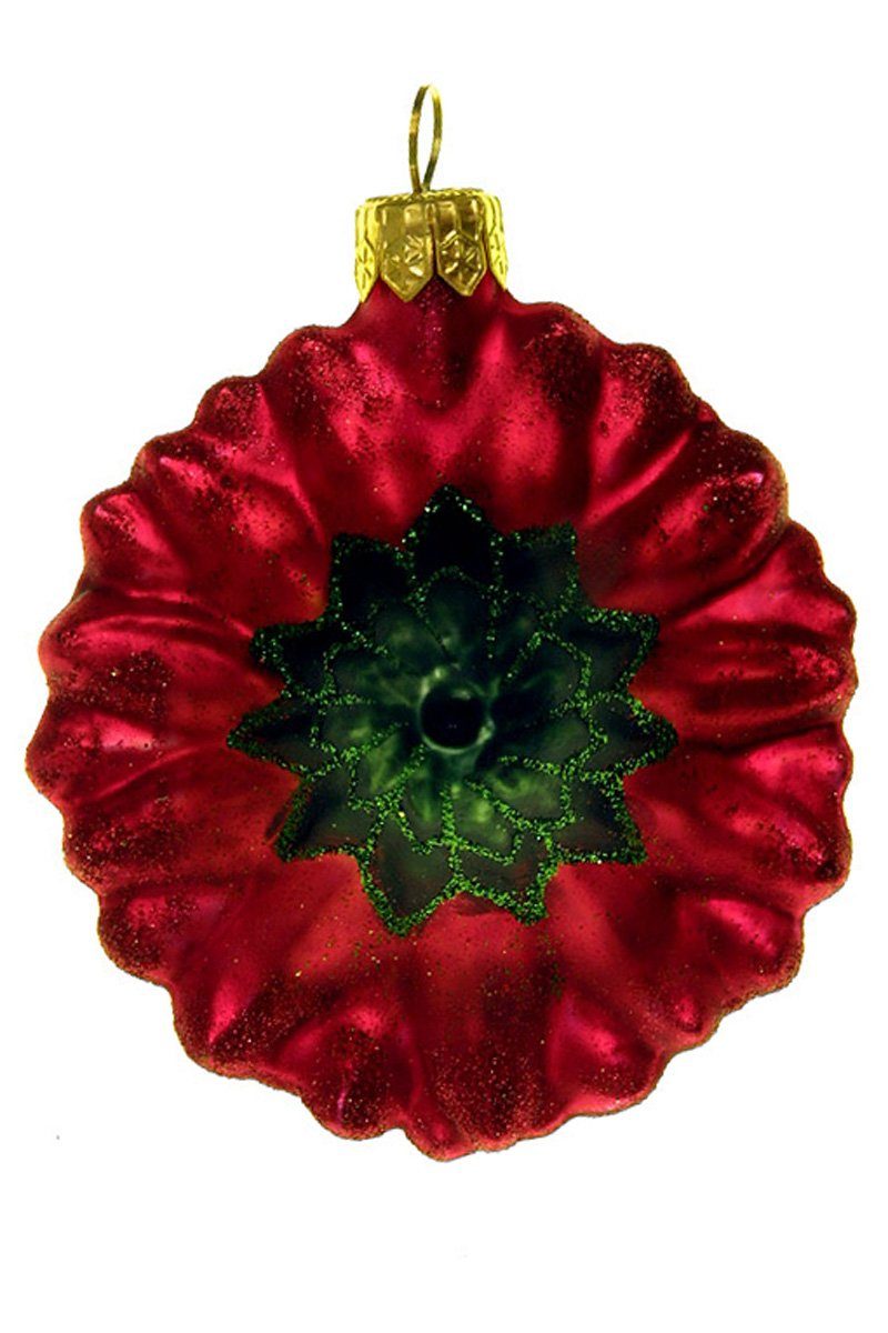 Hamburger Weihnachtskontor Christbaumschmuck Blume Gerbera rot, Dekohänger - mundgeblasen - handdekoriert