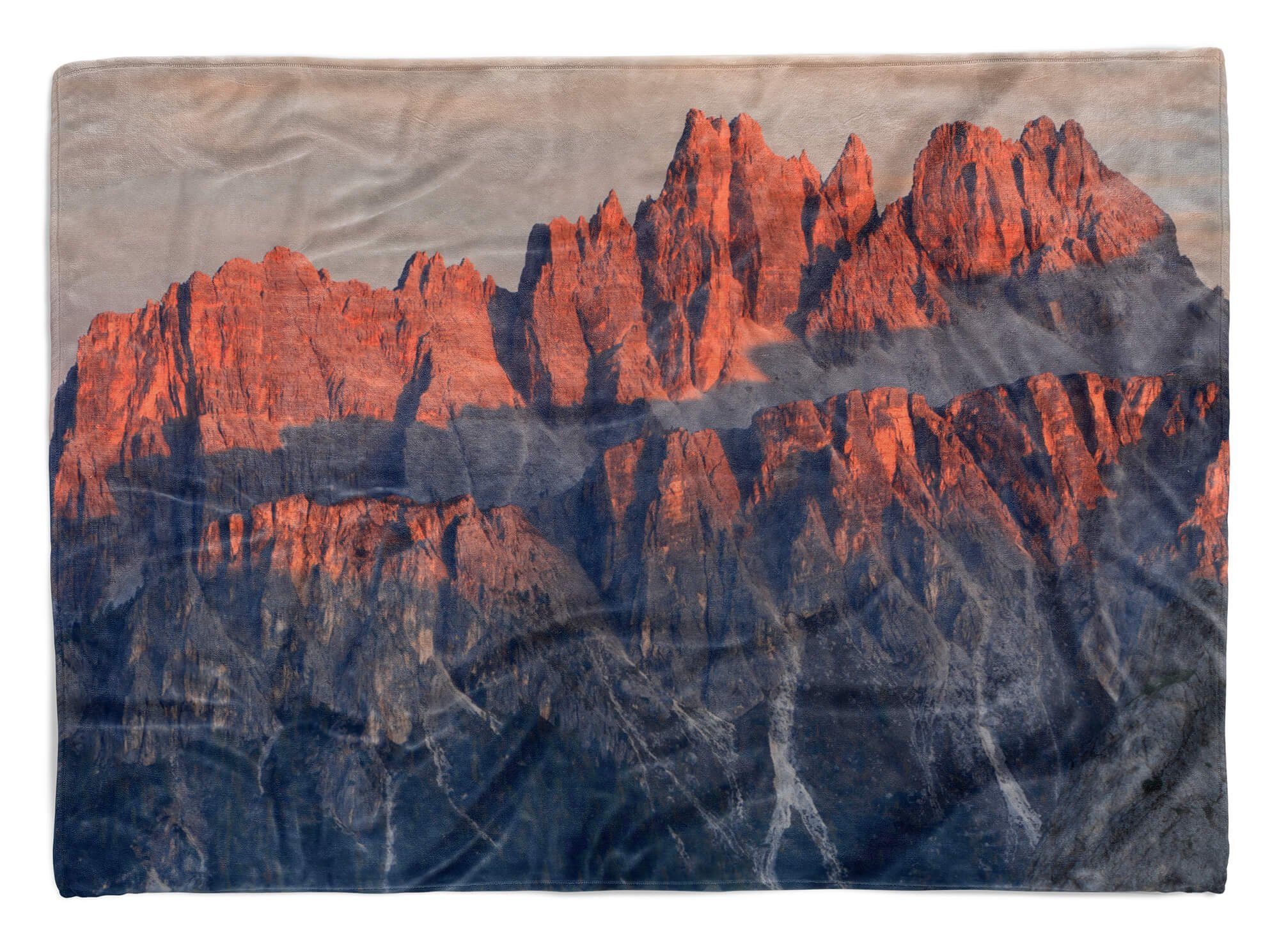 Dolomiten Art (1-St), Fotomotiv Berge Saunatuch Klippen, Handtuch Strandhandtuch mit Handtuch Kuscheldecke Sinus Handtücher Baumwolle-Polyester-Mix