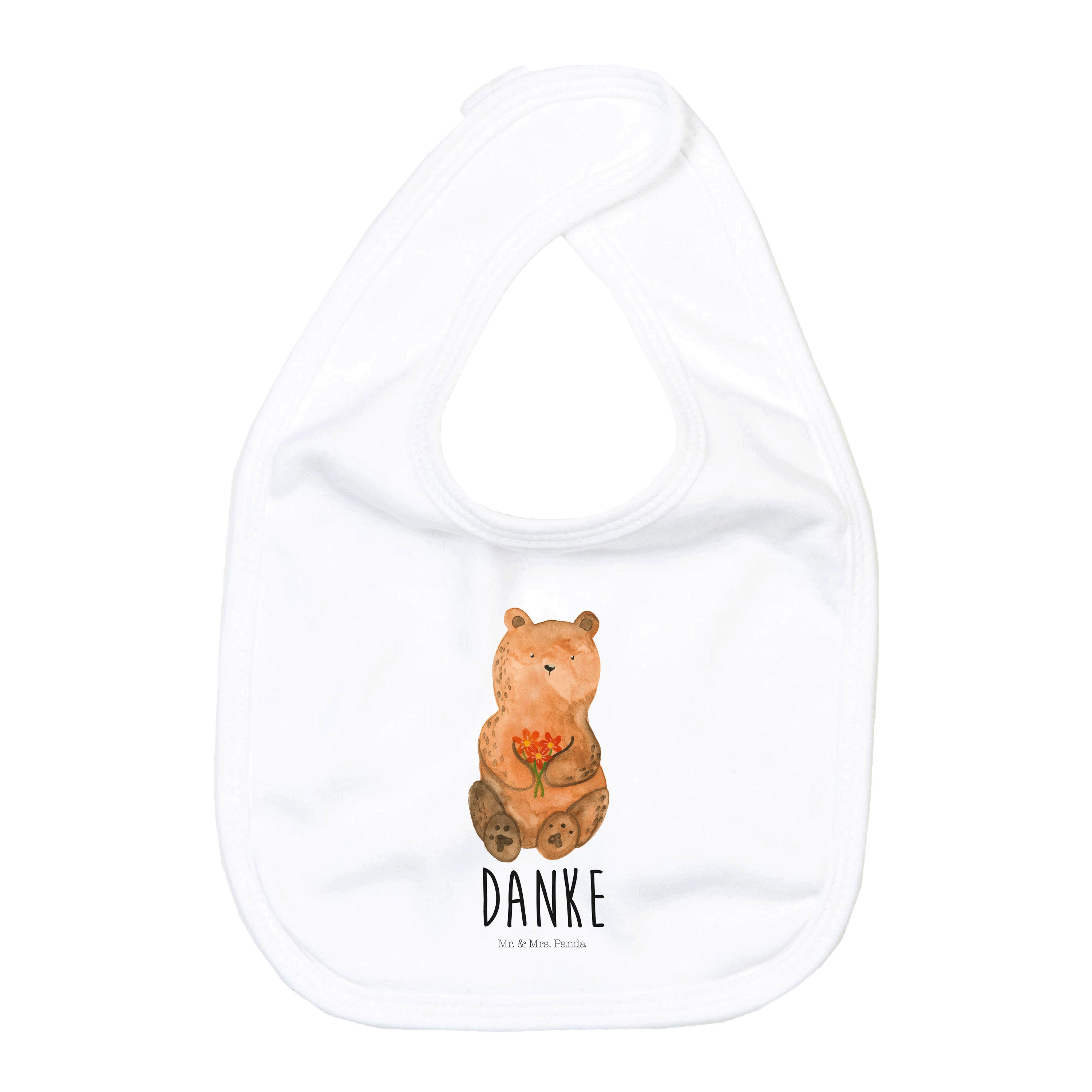 Tragetuch Bär Dankbar - Weiß - Geschenk, Dankeschön, Teddy, Danke, Baby Spucktu