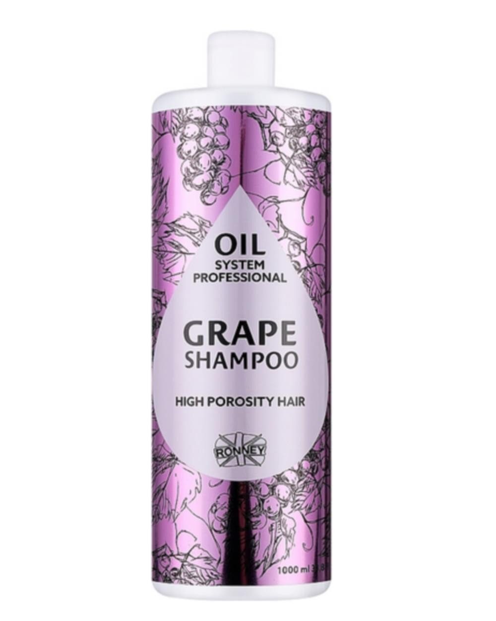 Haarshampoo Ronney Professional Oil System Shampoo mit Traubenöl 1000 ml, Packung, Pflegt und verleiht Glanz