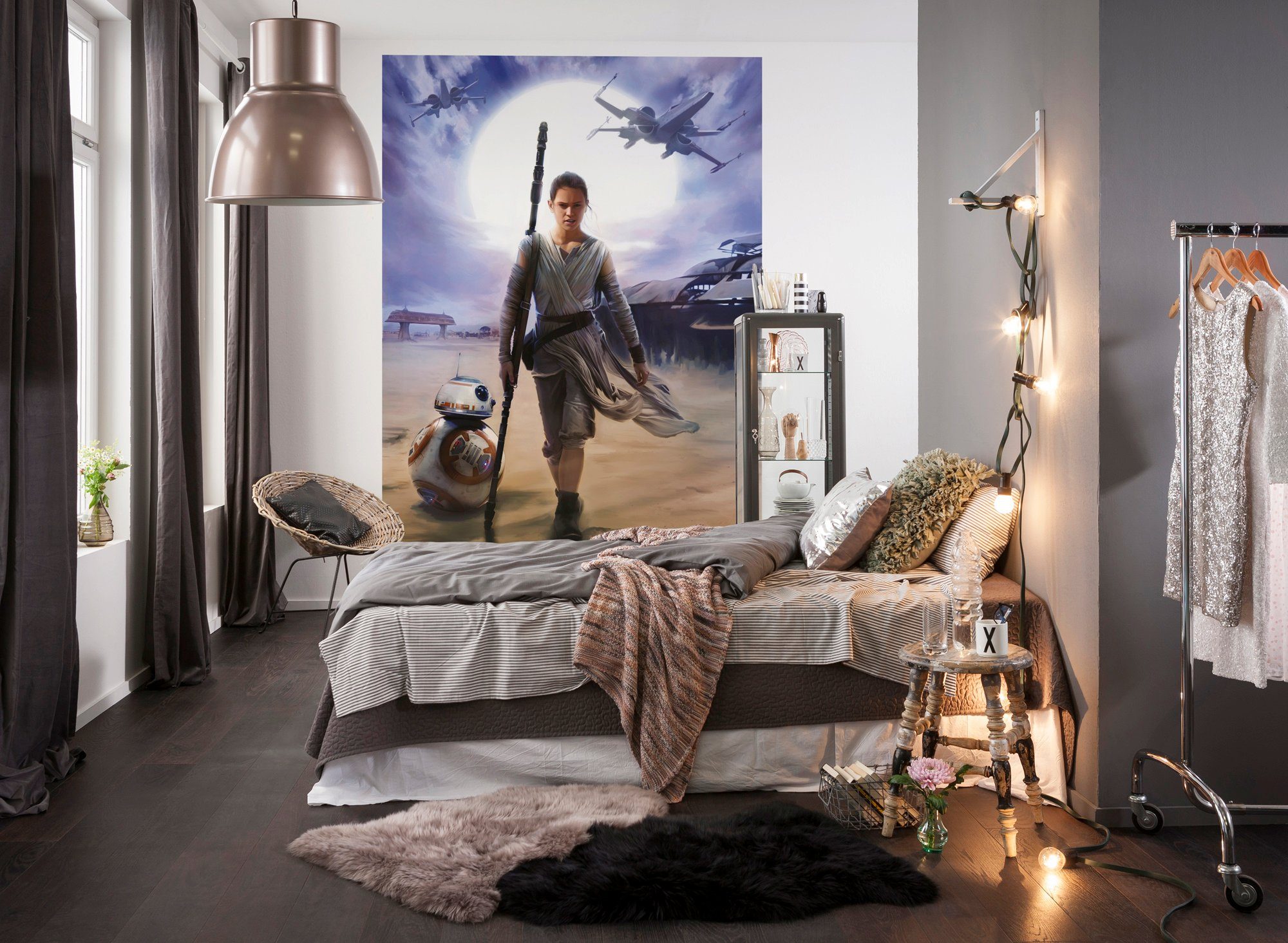 Komar Fototapete STAR WARS Rey - Größe 184 x 254 cm, glatt, bedruckt, Kinderzimmer