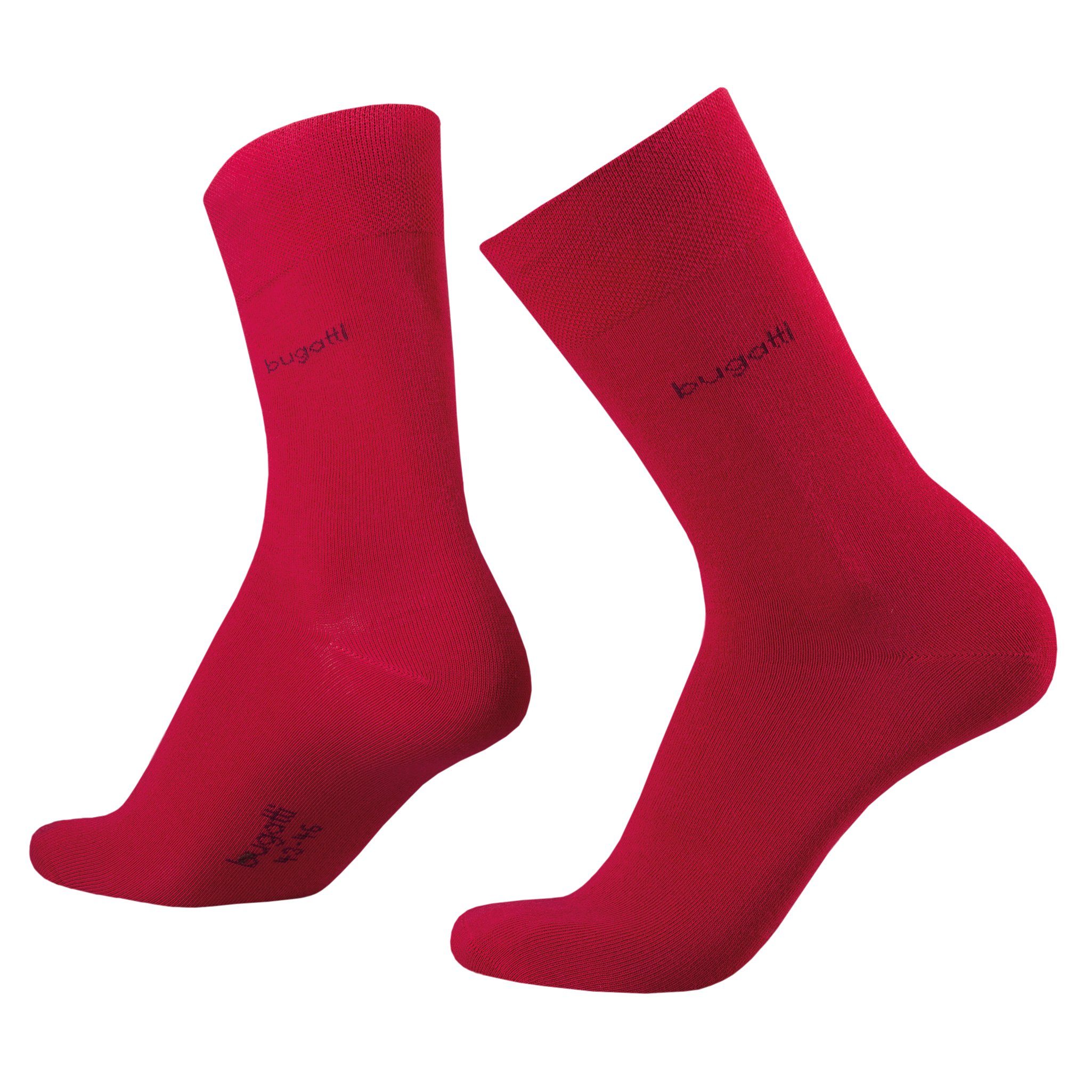 bugatti Socken 6702440042 bugatti Herren Socken 2er Pack uni basic rot