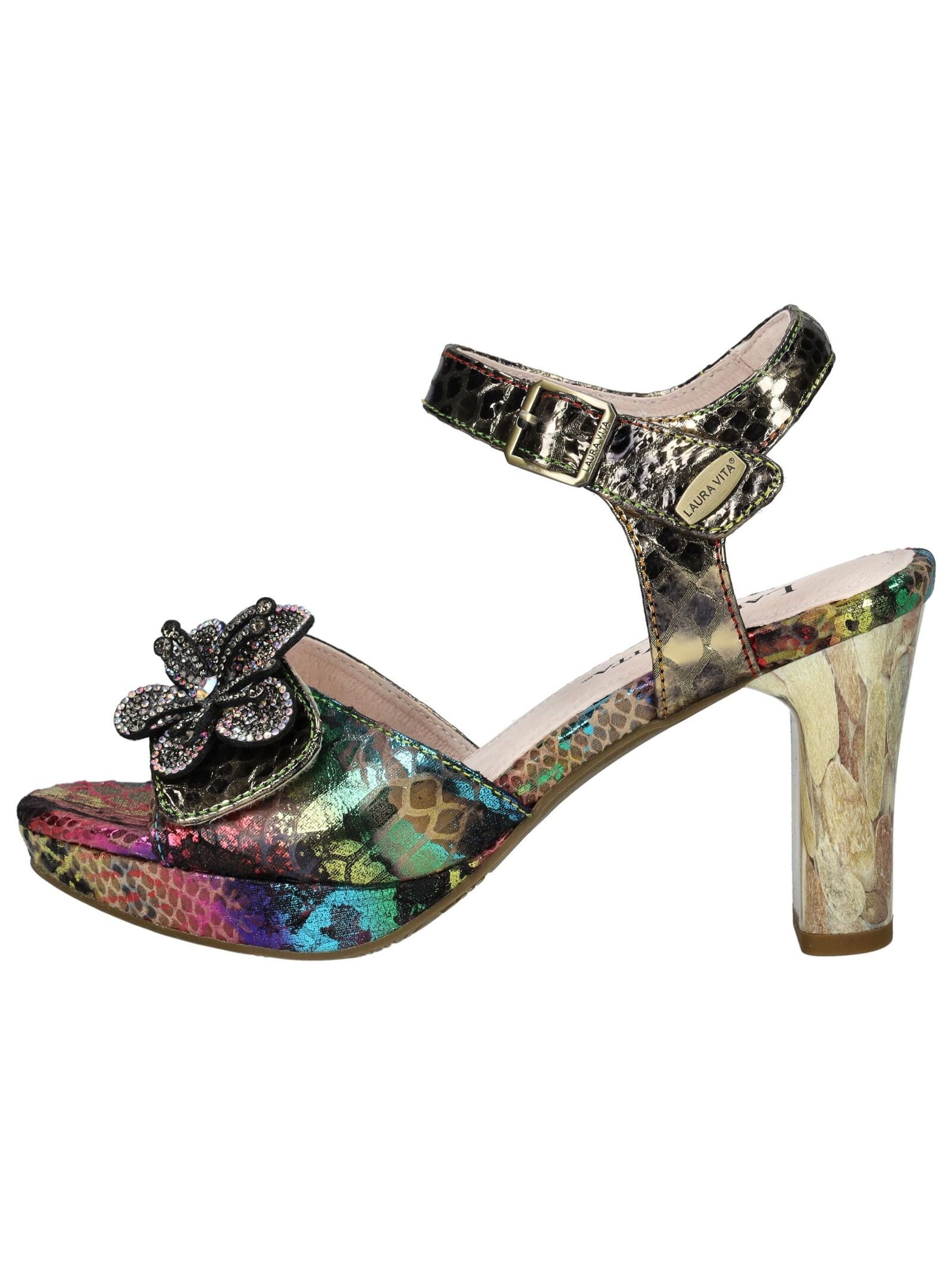 LAURA VITA Sandalen Leder/Textil High-Heel-Sandalette günstig online kaufen