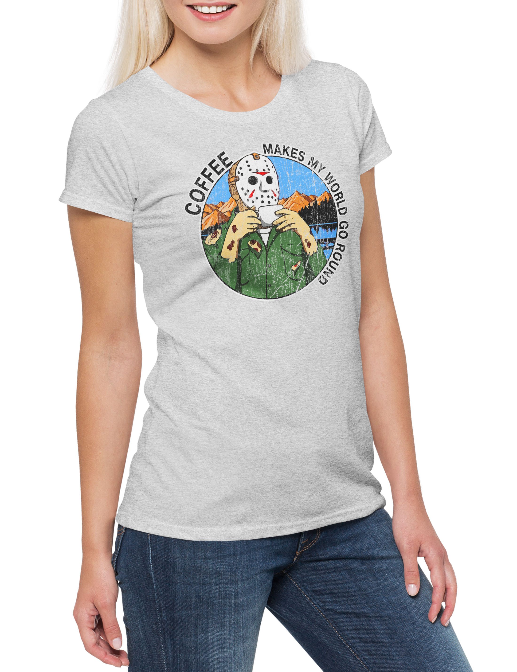 Print-Shirt Coffee Jason Damen T-Shirt Horror Friday Freitag Voorhees The 13th der