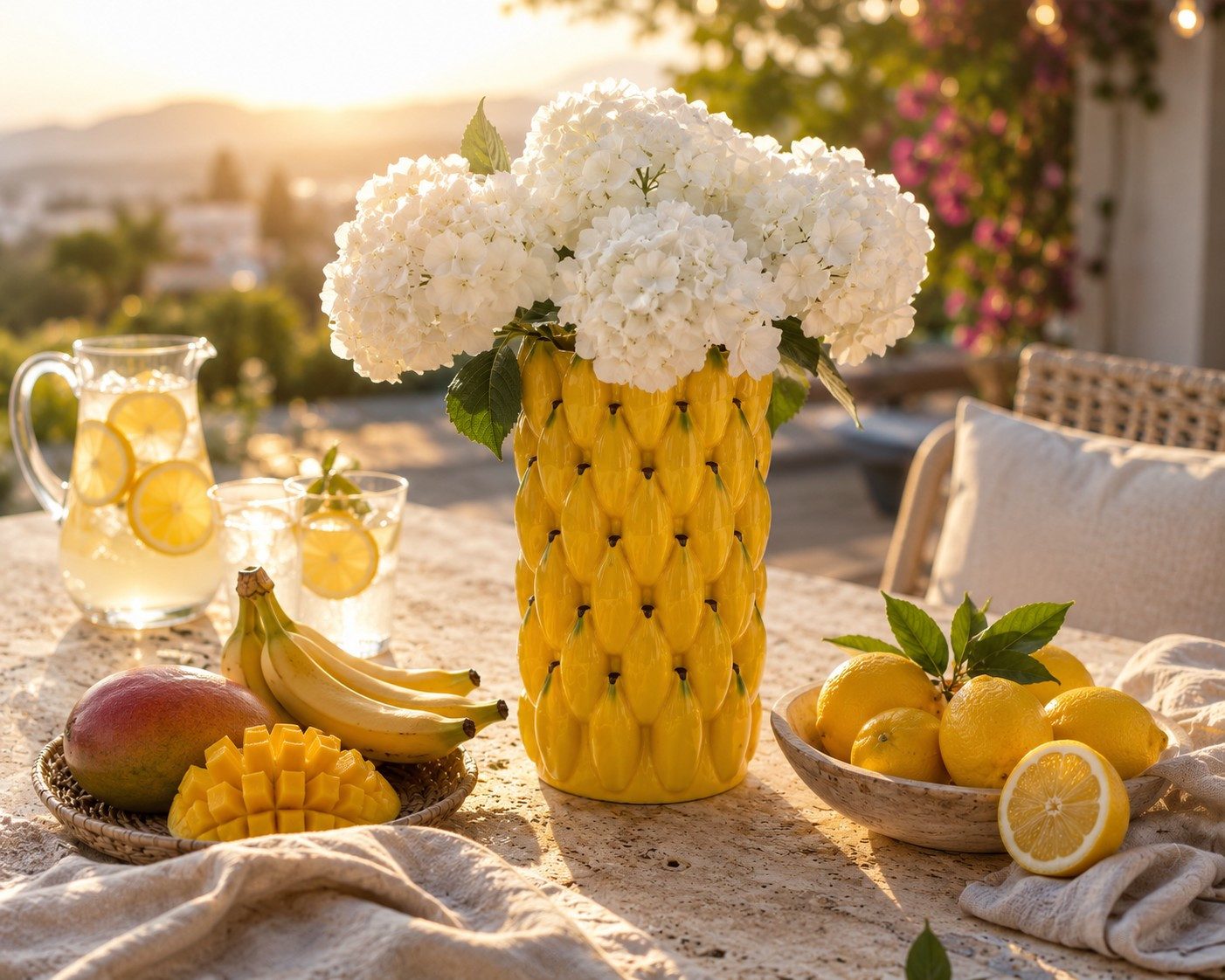 Wurm Dekovase Otto Blumenvase Bananen aus Keramik