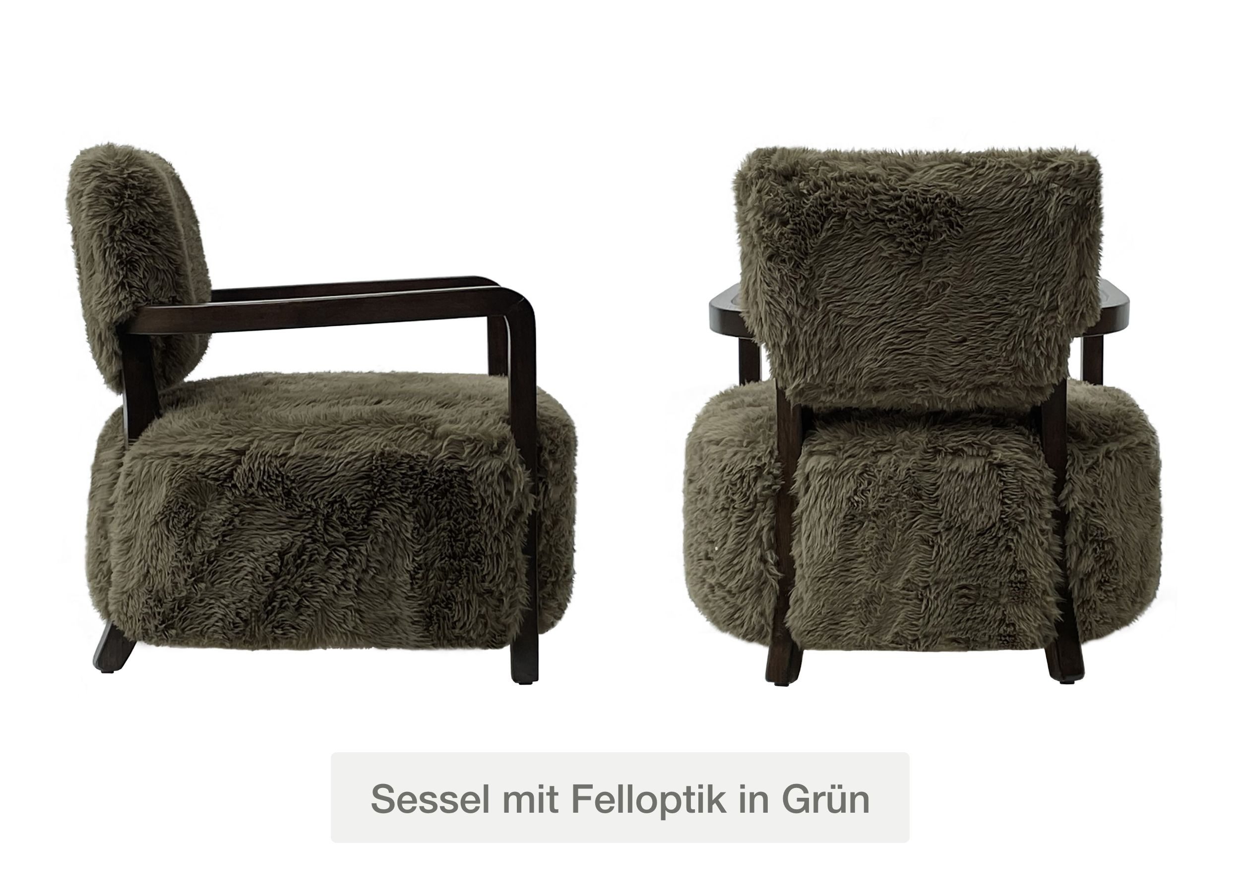 LC Home Loungesessel »Galway« Felloptik Armlehnensessel Retrosessel