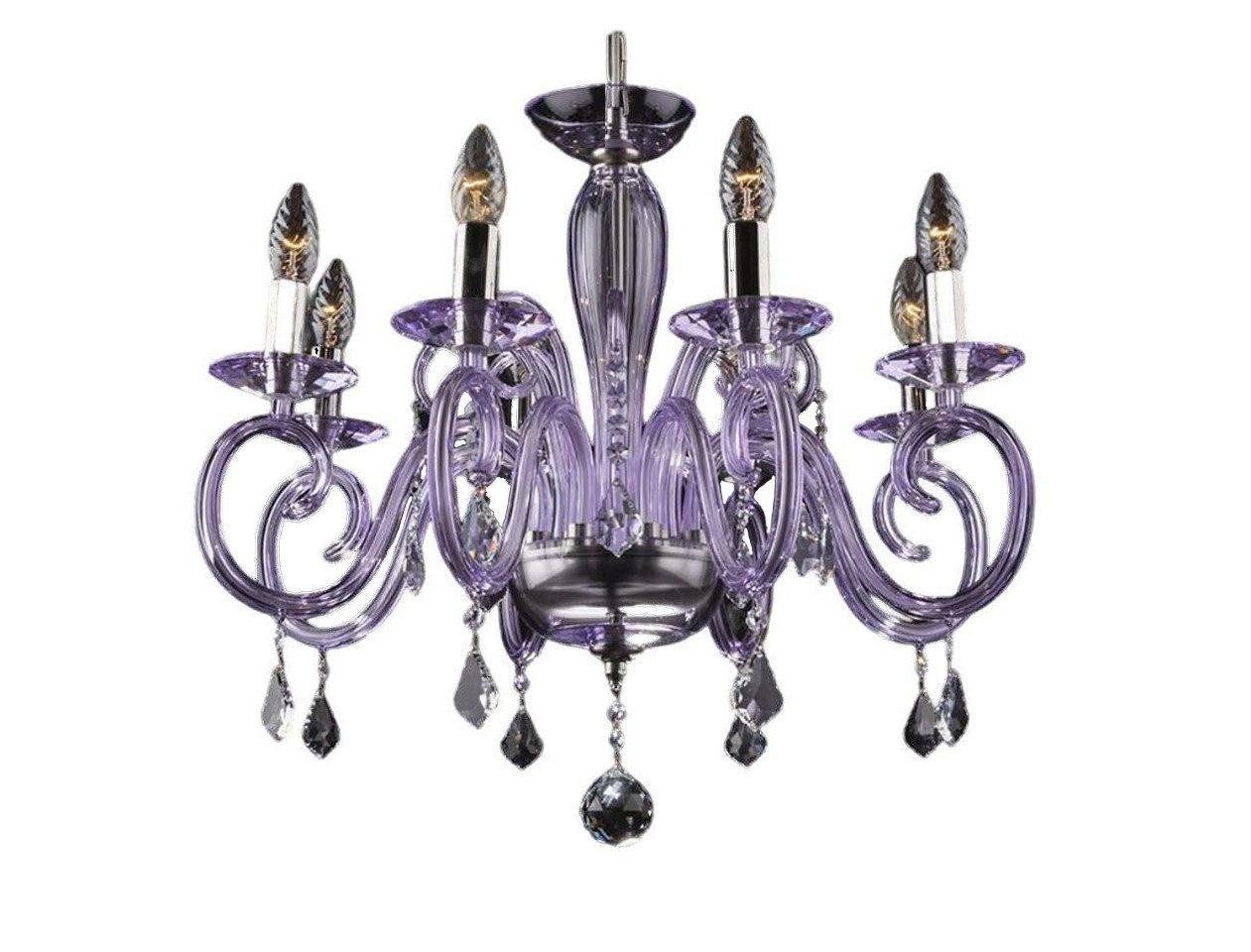 JVmoebel Люстры Bohemia Modern Leuchte Decken Leuchte Leuchter Kristall Lila Lampe, Warmweiß, Made in Europa