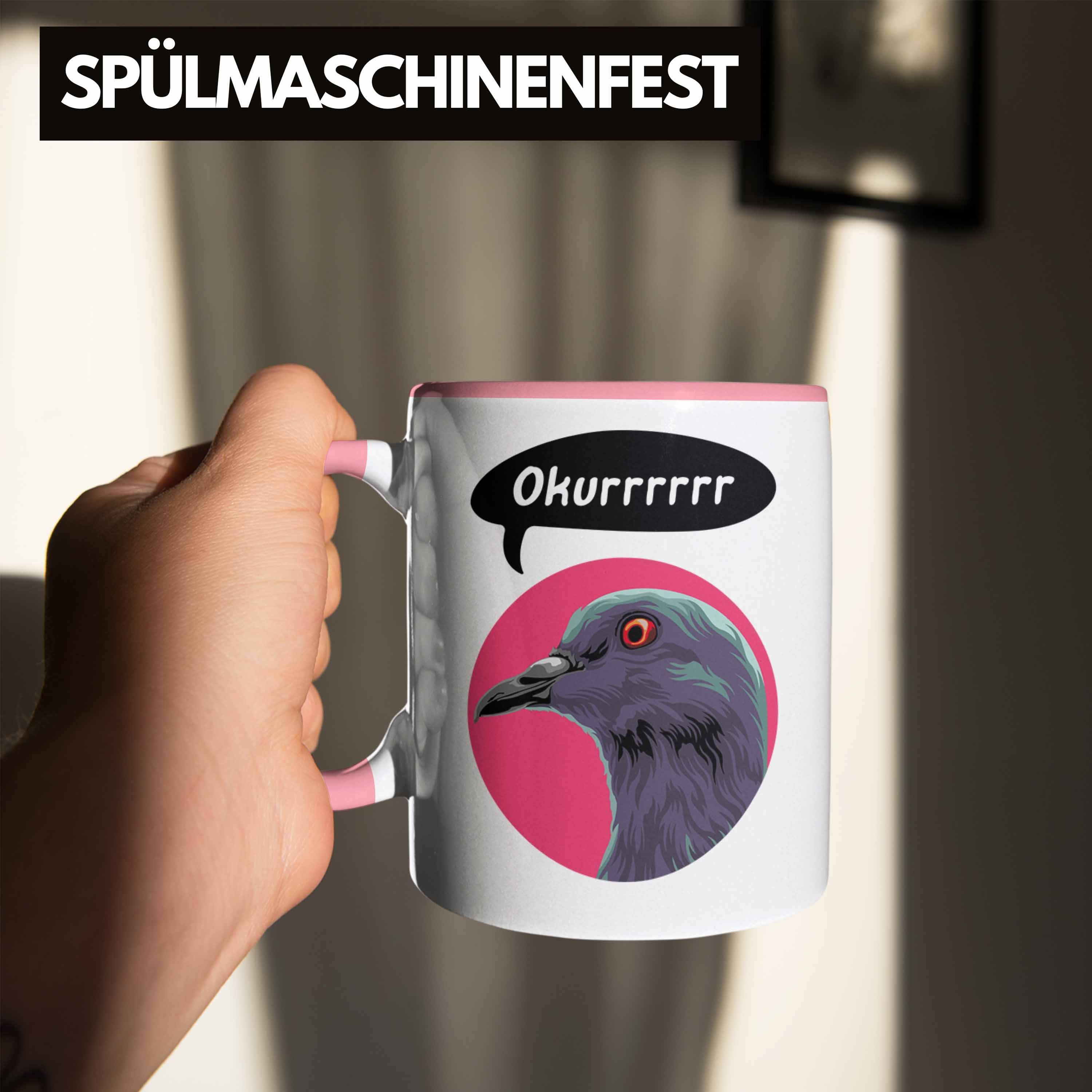 Geschenkidee Trendation Spruch Taubenbesitzer Tauben Taubenzüchter für Trendation mit - Tasse Geschenk Rosa Tasse