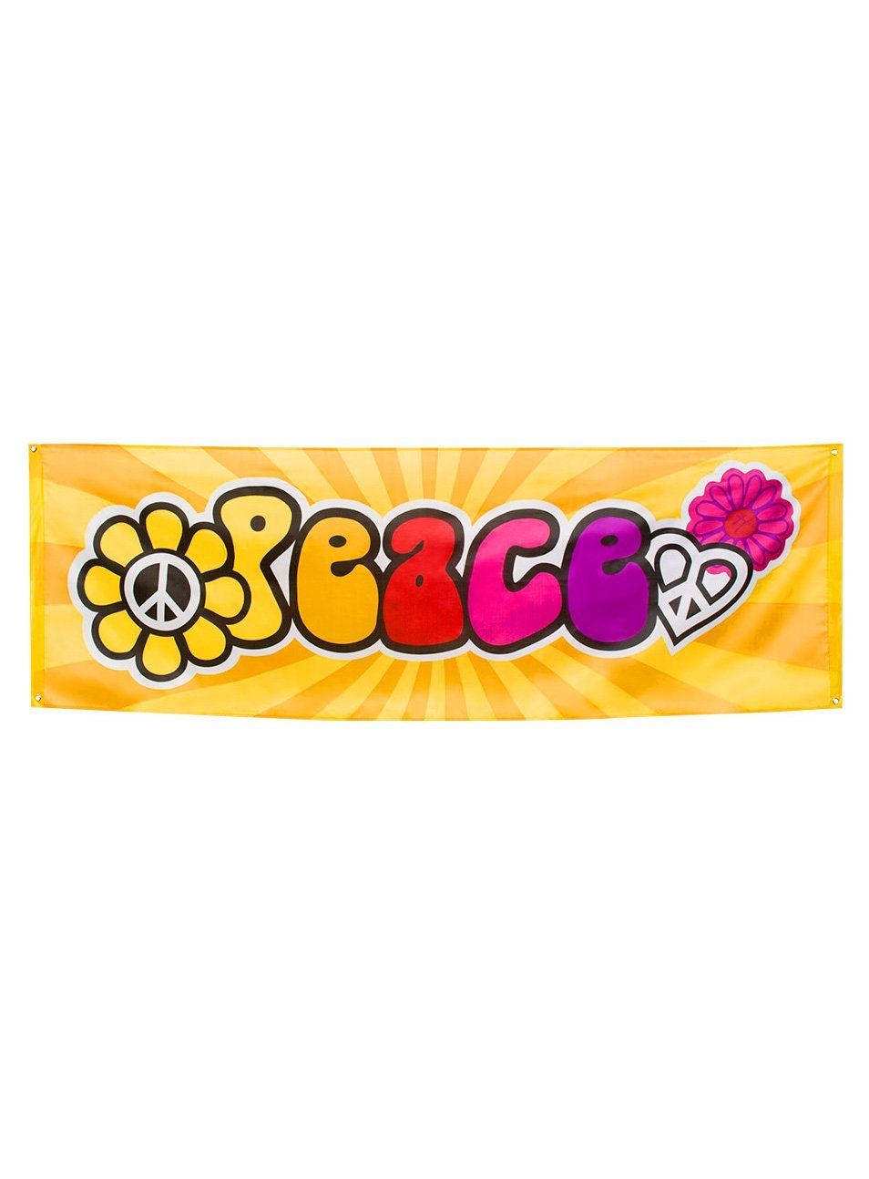 Boland Hängedekoration Peace Party Banner, Peacige Partydeko für Flowerpower-Partys!