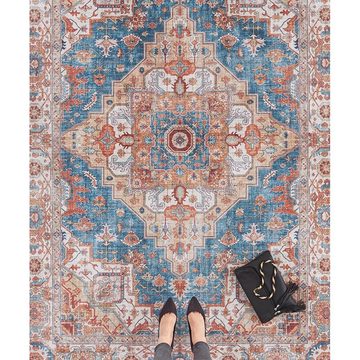 Teppich Vintage Teppich Sylla Jeansblau, NOURISTAN, rechteckig, Höhe: 5 mm