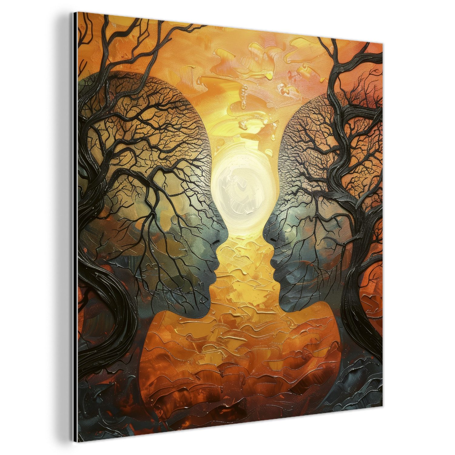 MuchoWow Metallbild Bäume - Gesichter - günstig online kaufen