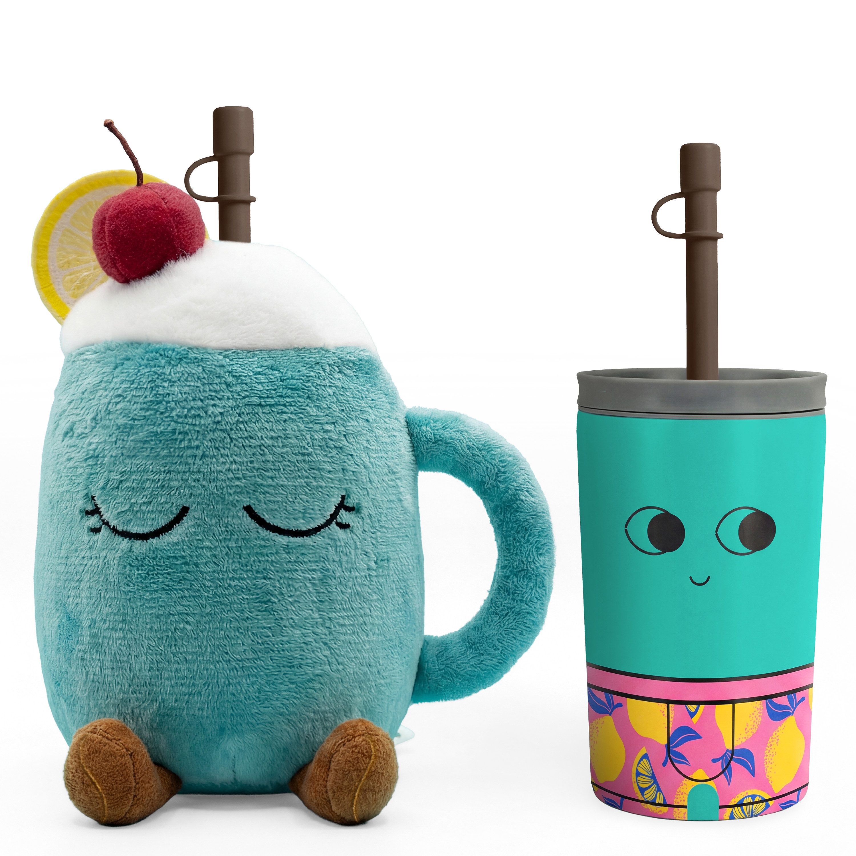 ASOBU Trinkflasche Kindertrinkflasche PINA THE PARTY PUFF FUZZIE 360ml