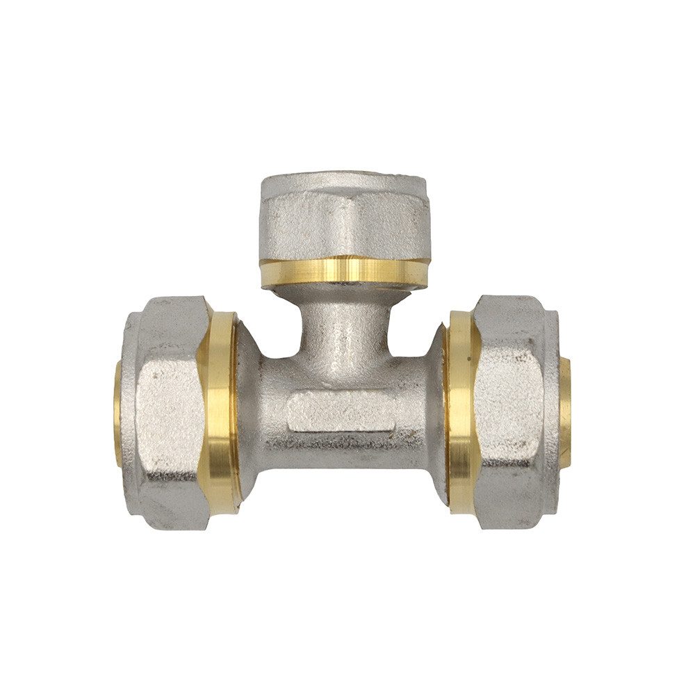 PipeTec Deutschland Gewindefitting Klemmring Schraubfitting T-Stück 20x16x20 mm reduziert Verbundrohr