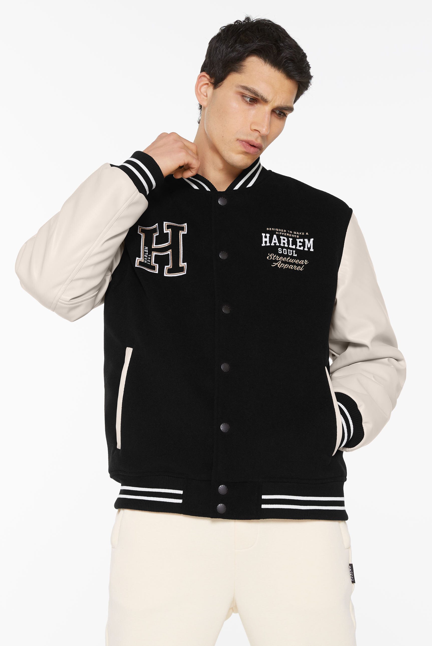 Harlem Soul Collegejacke mit Stickerei