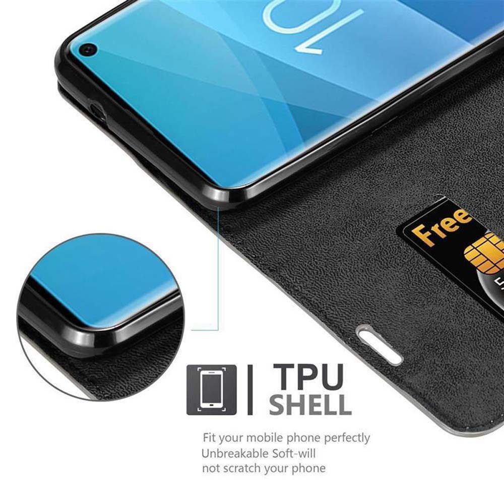Cadorabo Handyhülle für Samsung Galaxy S10 4G Hülle Samsung Galaxy S10 4G, Hülle Schutzhülle mit Standfunktion, Magnetverschluss und Kartenfach