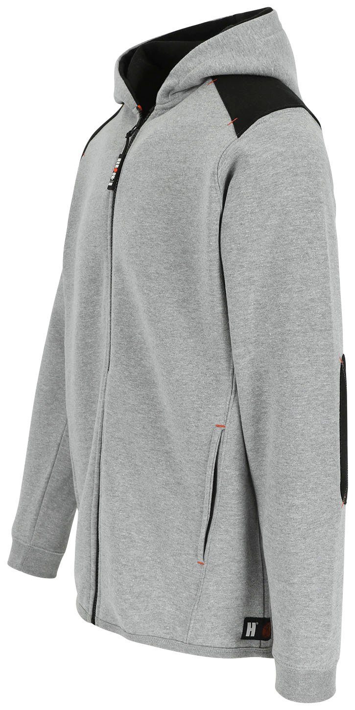 Herock Kapuzenpullover Juno Sweater langem mit Kapuze langem Reißverschluss mit Jacke grau Angenehme Rückenteil und
