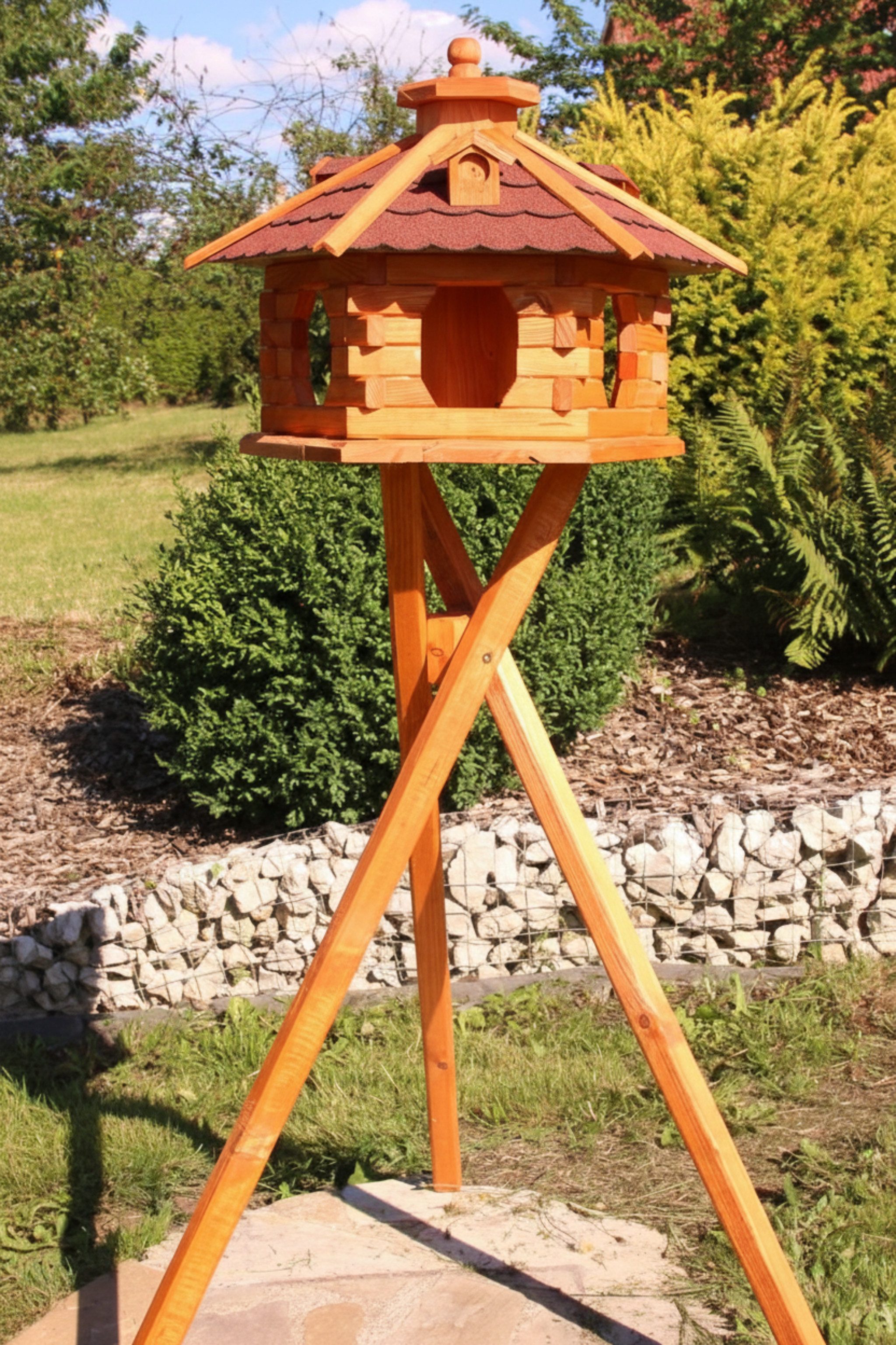 Holzdekoladen Vogelhaus XL Vogelhaus aus Holz – wahlweise mit oder ohne Ständer