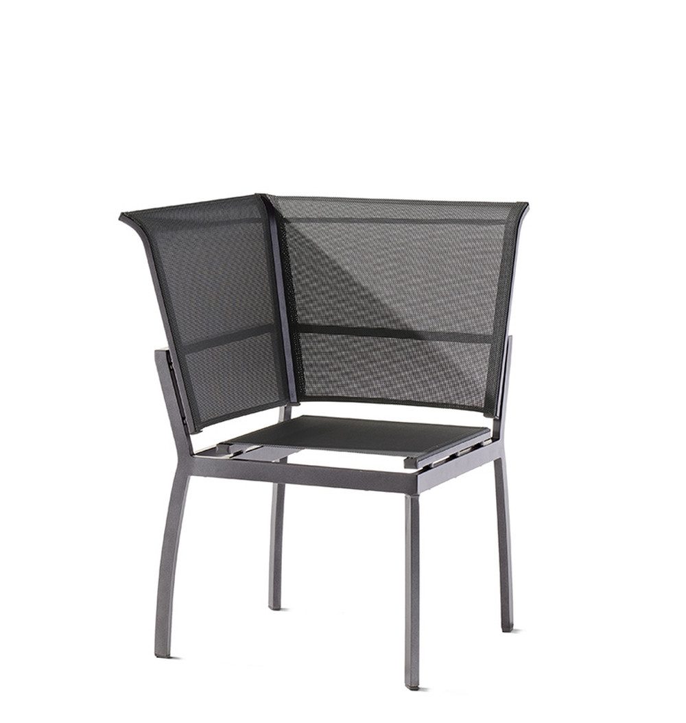 Sieger Gartenmöbel GartenloungeEckteil in Silbergrau 65,5x92x55,5