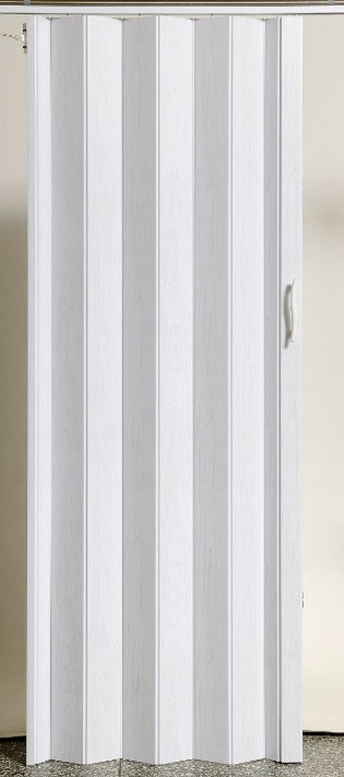 Vivaldi Falttür Schiebetür weiß gewischt Höhe 203 cm für Türbreite bis 82 cm acco 049 (1 Packung Karton, 1-St., 1 Set), teils montiert