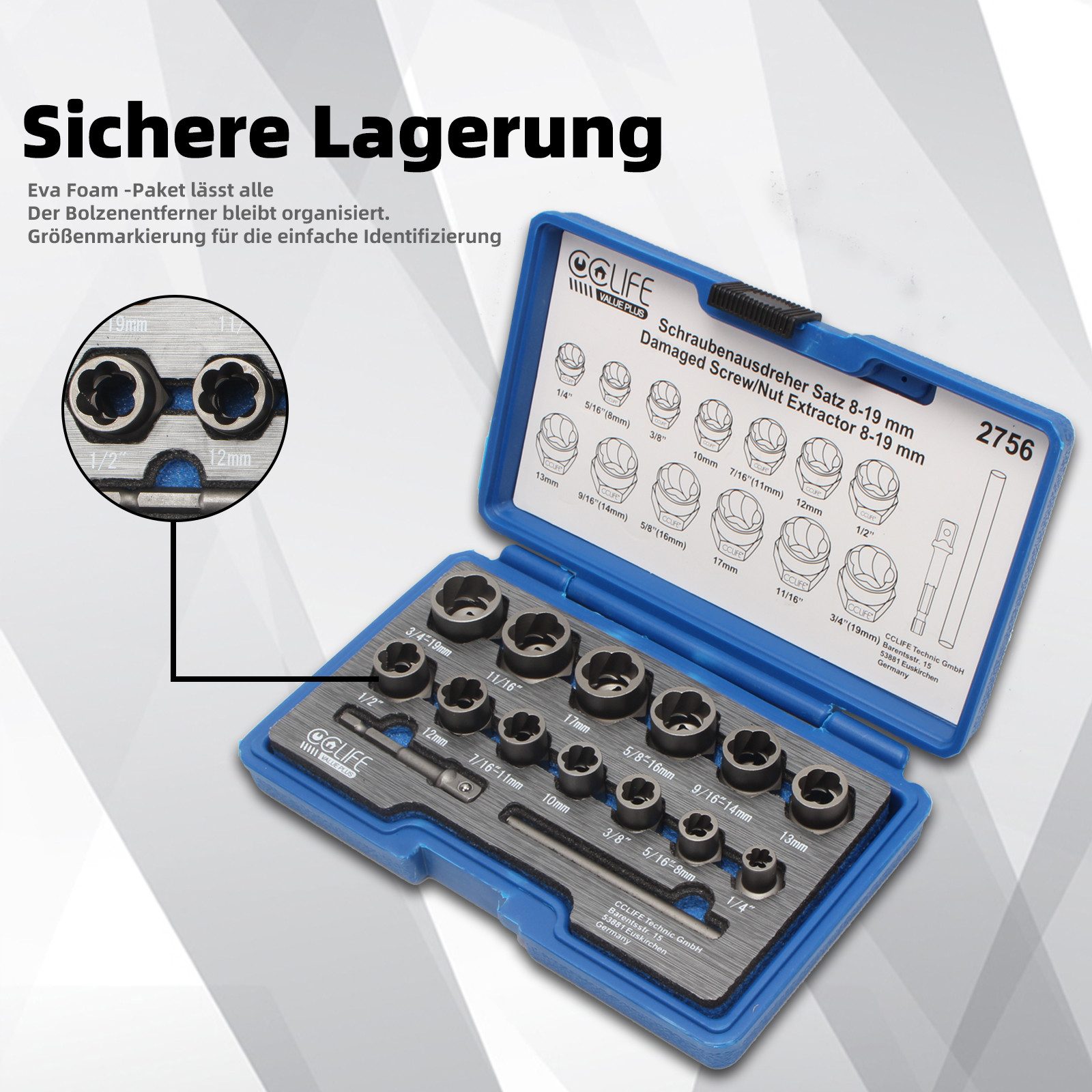 CCLIFE Steckschlüssel Spezial Steckschlüssel Einsatz Linksausdreher Schraubenausdreher Nuss